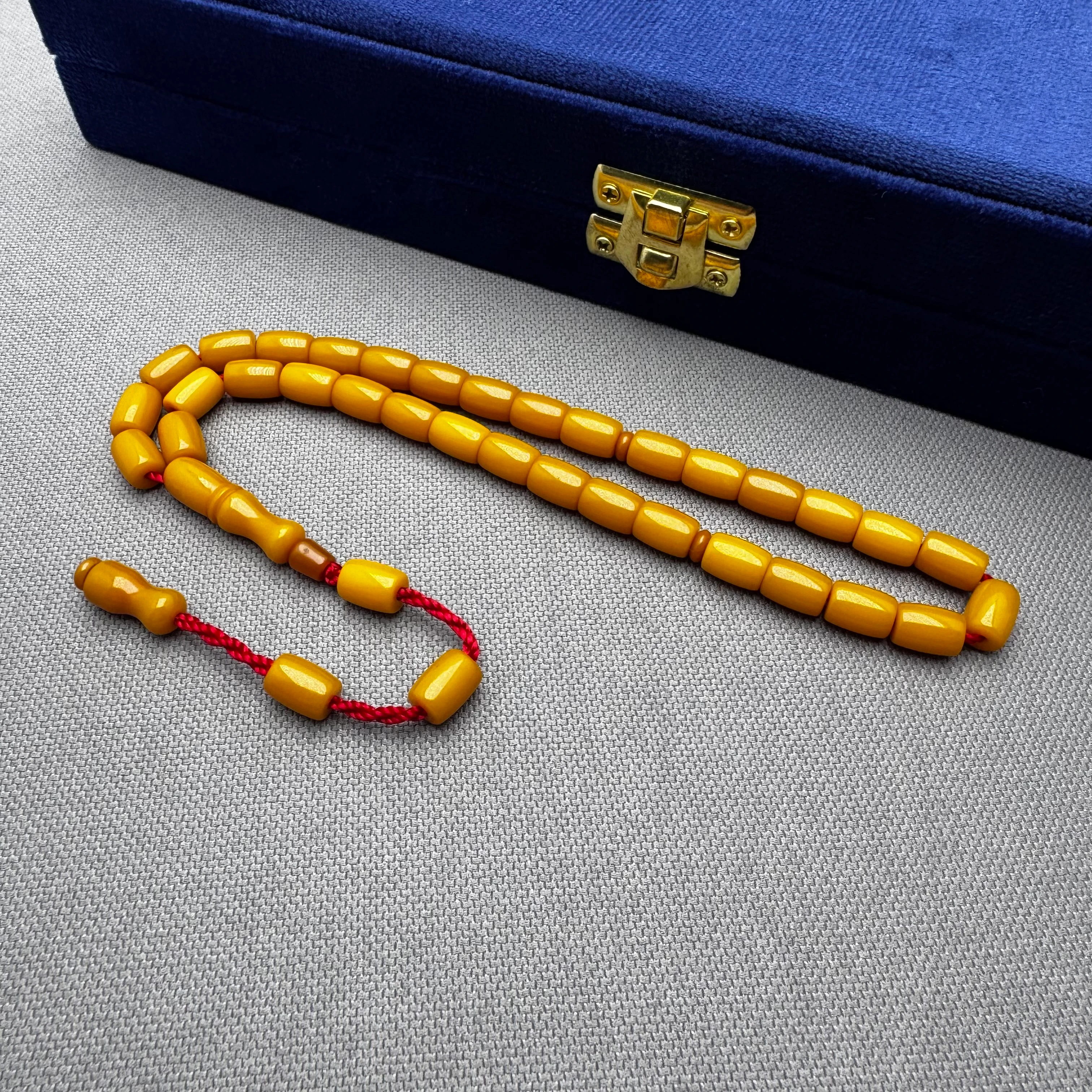 Sarı Kapsül Kesim Düz Çubuk Malzeme Renk Alan Sıkma Kehribar Tespih