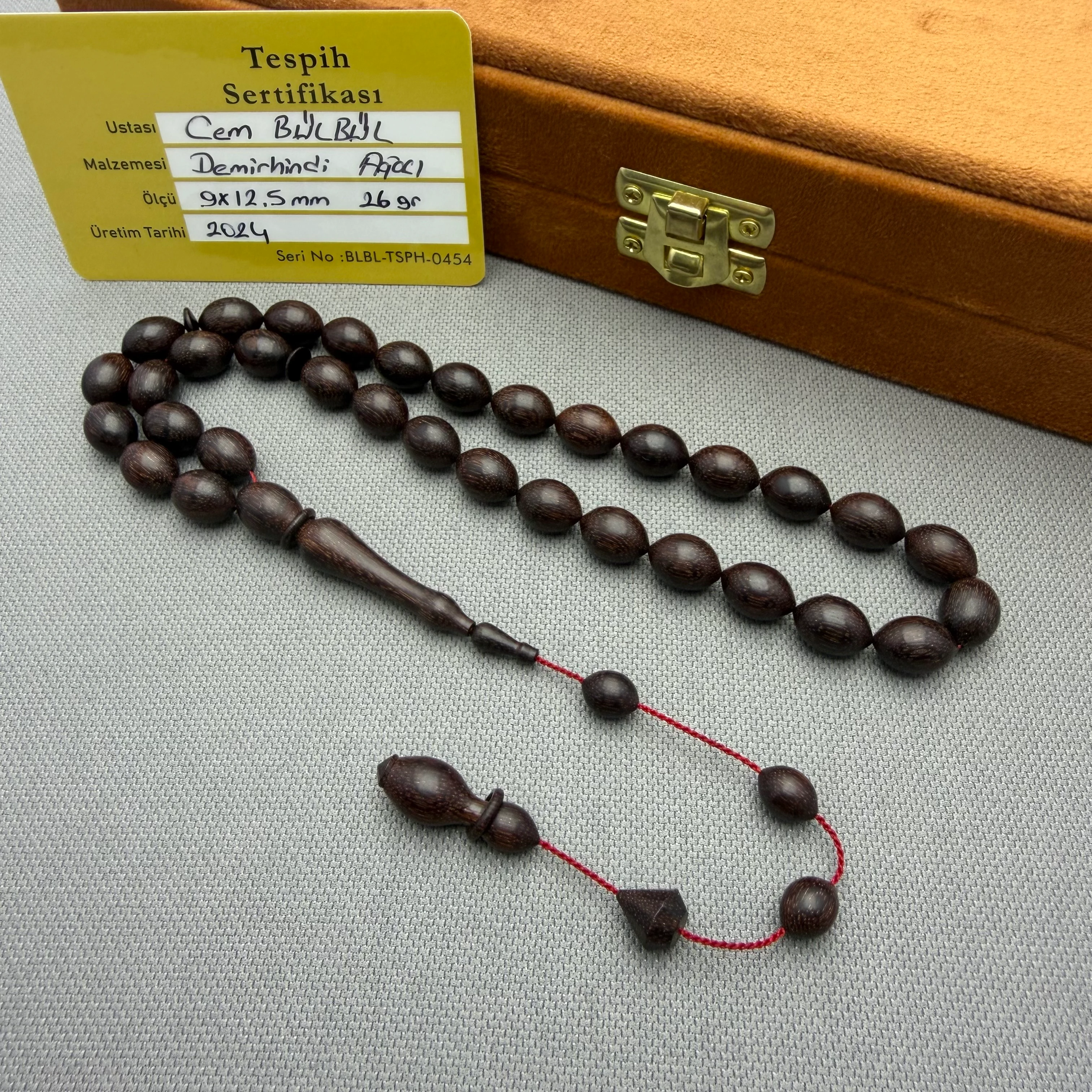 Cem BÜLBÜL Usta Özel İşçilikli Pırlanta İmzalı Demirhindi Ağacı Tespih