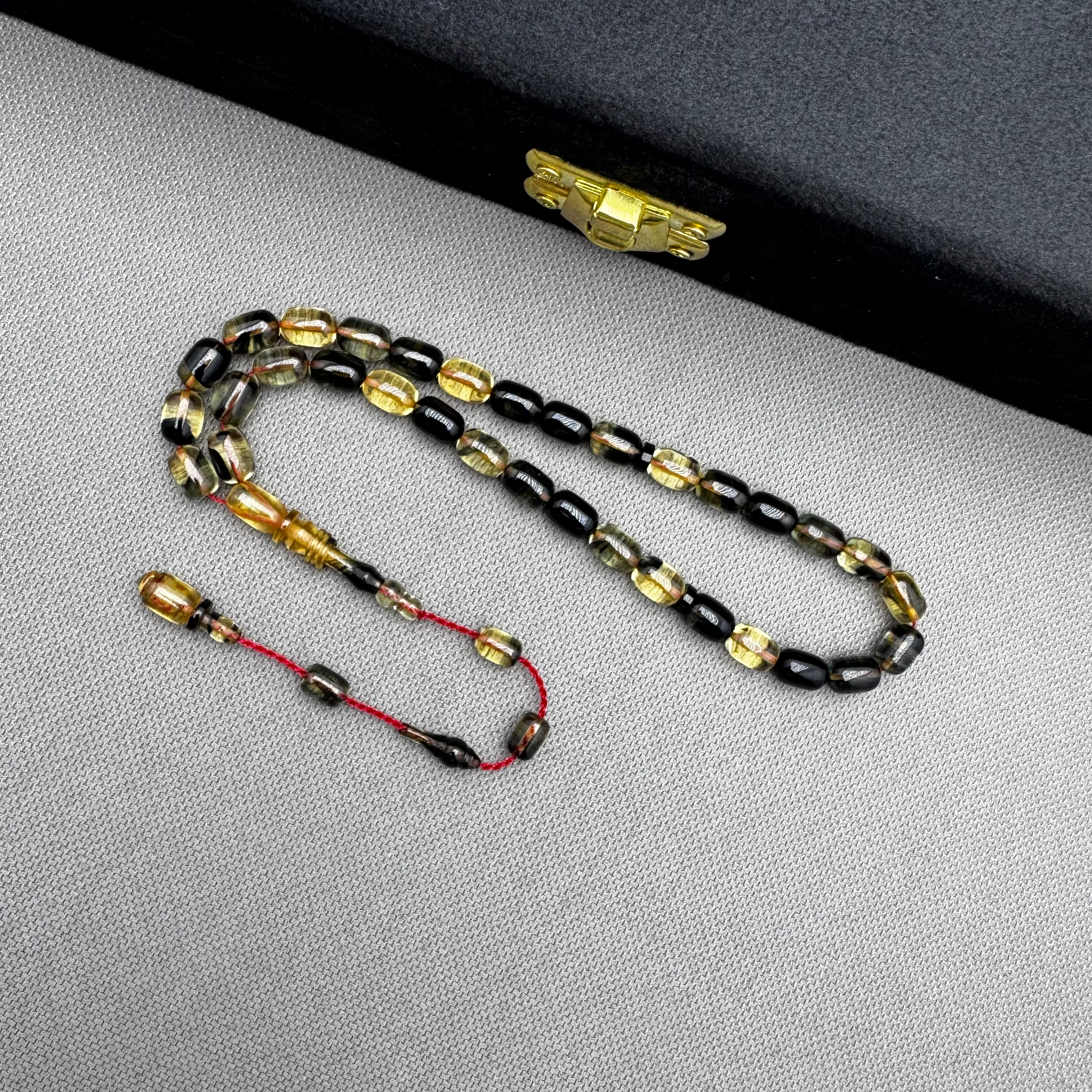 Salih ŞİRİN Usta İşçilikli Bilek Boy Özel Döküm Malzeme Halkalı İmame Sıkma Kehribar Tespih