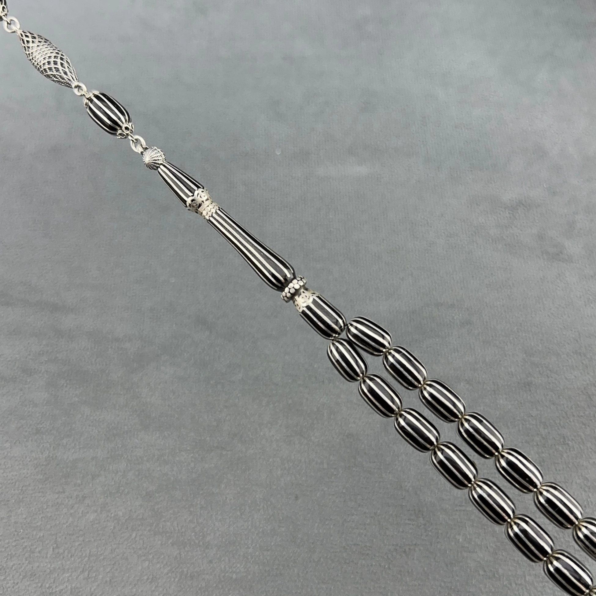 Türker KIZILELMA Usta İşçilikli 12'li Karpuz Yarma Üst Segment Orjinal Oltu Taşı Tespih