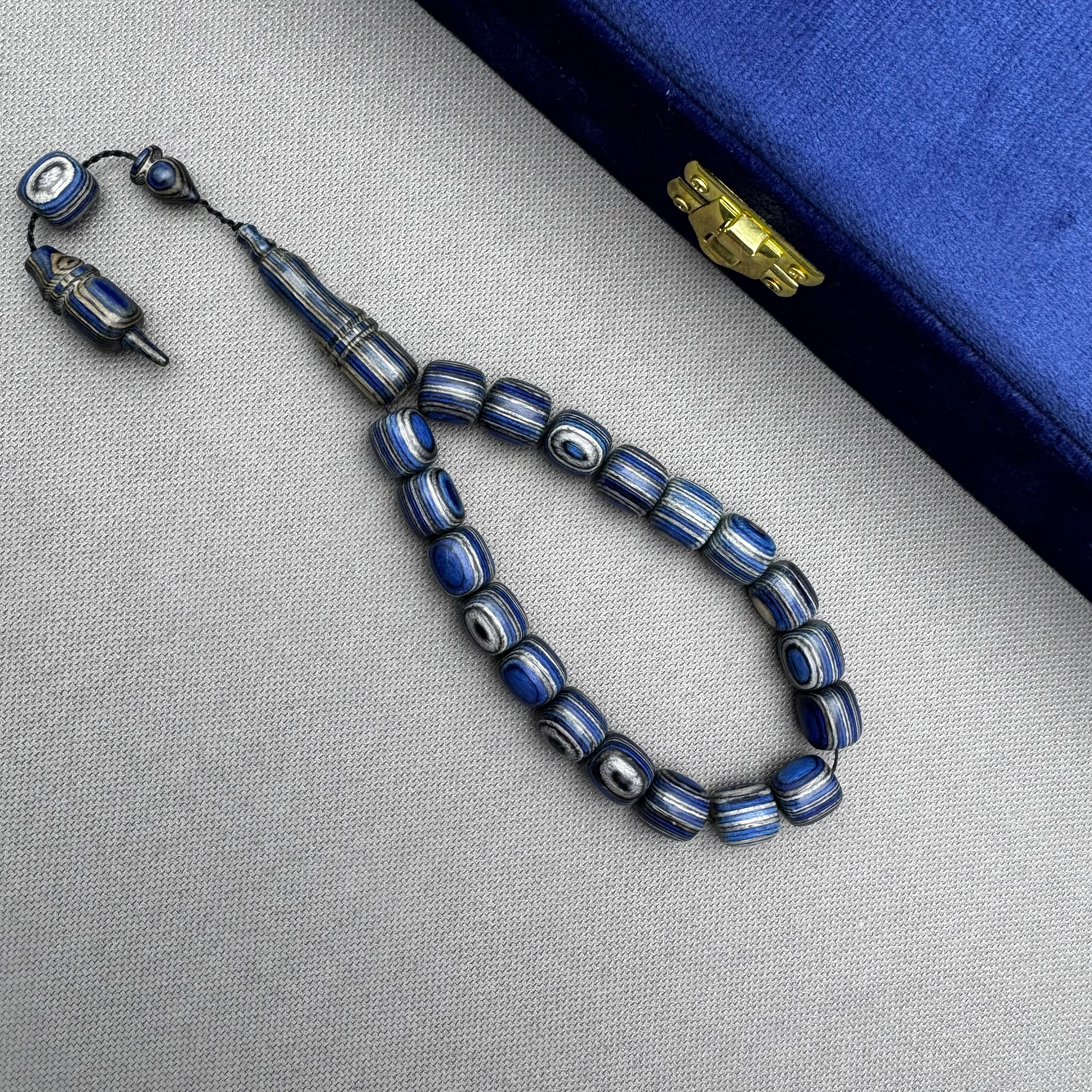 Salih ŞİRİN Usta İşçilikli Mavi Gri Füme Harika Çekim Sesine Sahip Kafur Ağacı Efe Maskot Tespih