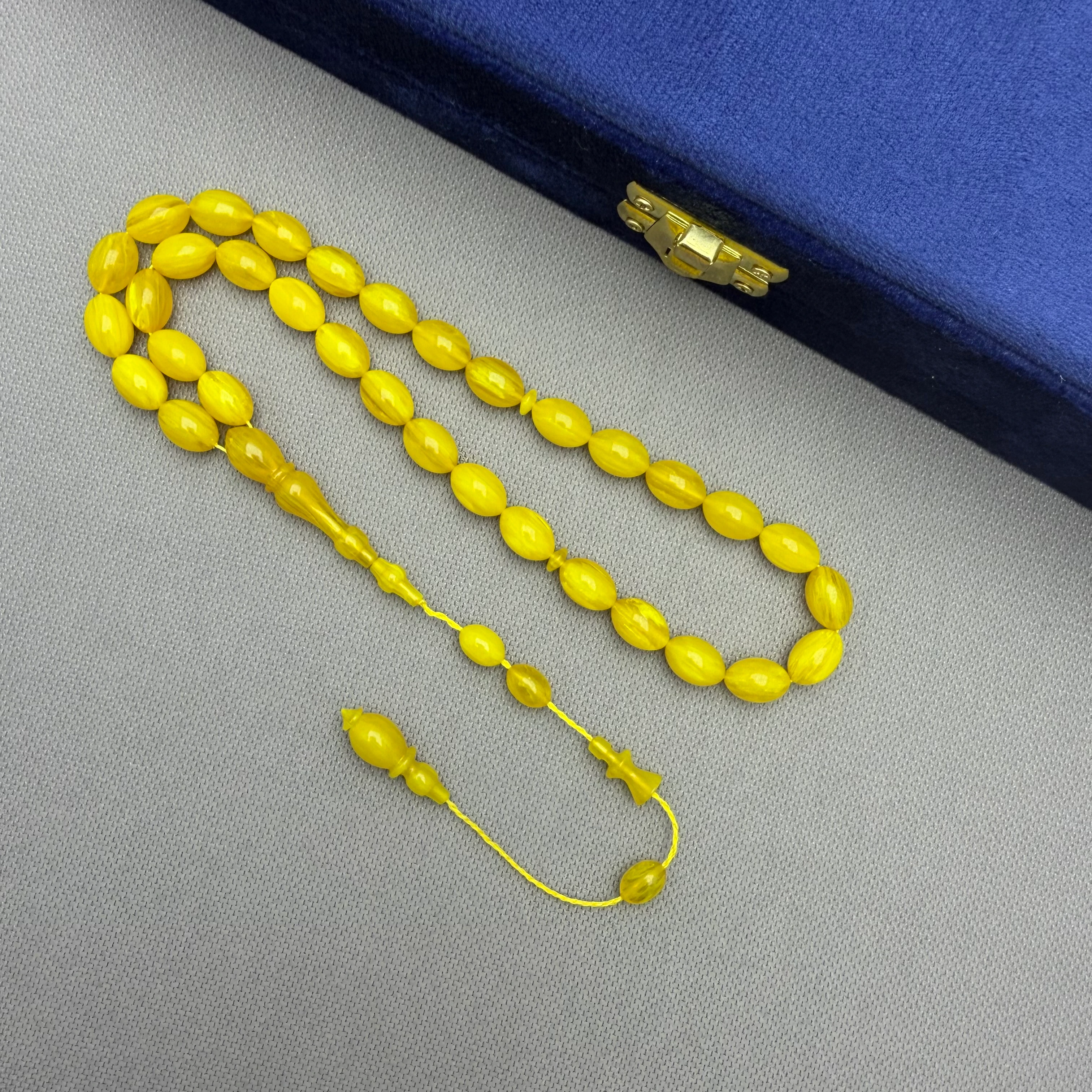 Muhammed ERDEN Usta İşçilikli Dik Damar Hareli Sıkma Kehribar Tespih