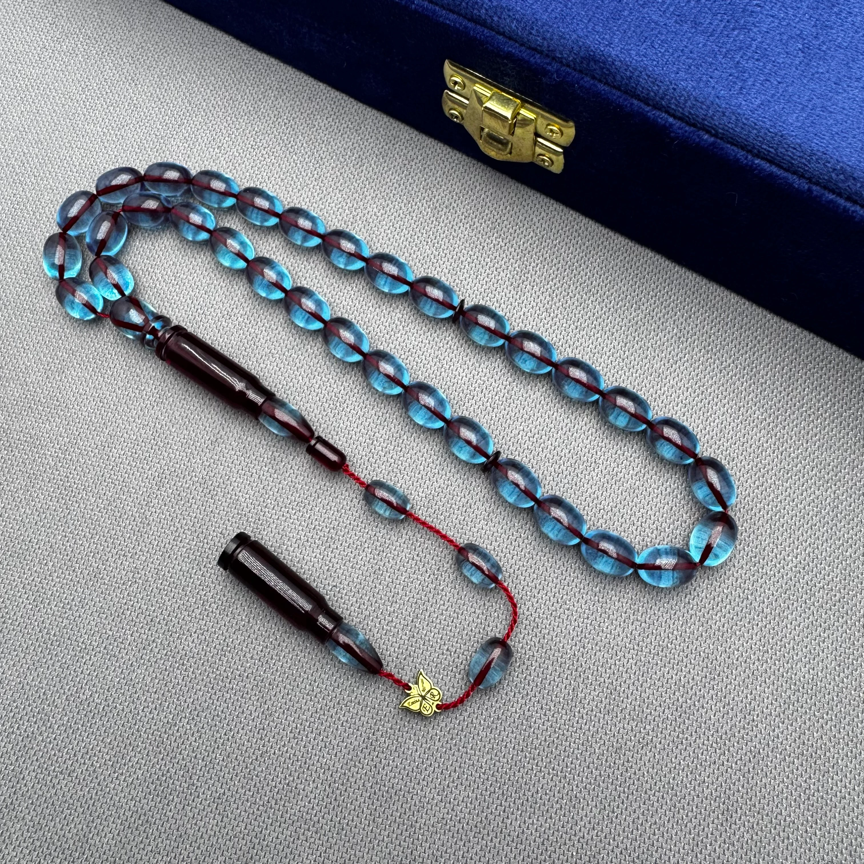 Emine REŞVANİ Usta İşçilikli Kurşun ve Mermili İmame ve Hitame Ateş Kehribar Tespih