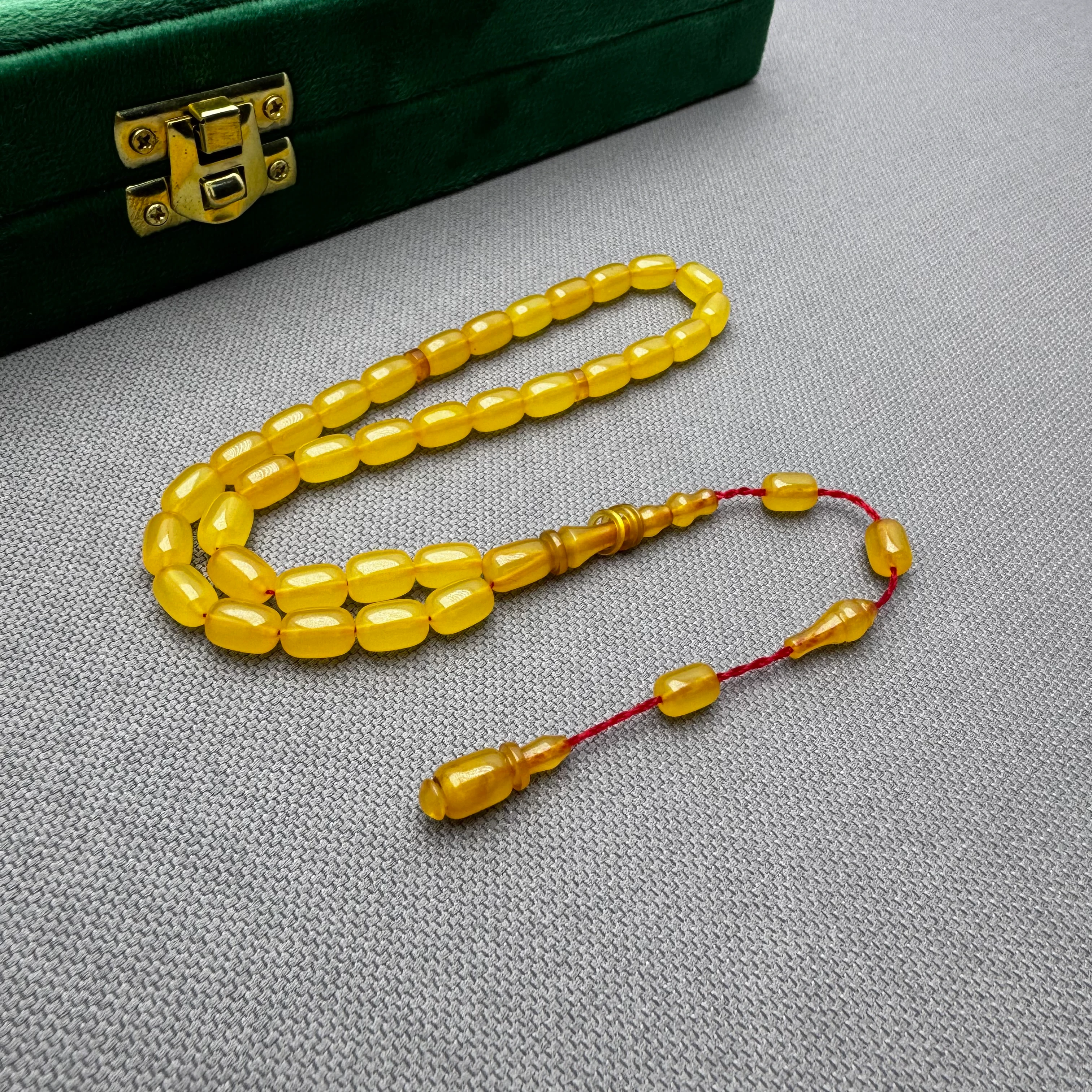 Salih ŞİRİN Usta İşçilikli Bilek Boy Halkalı İmame Buğulu Hamur Alman Sıkma Kehribar Tespih