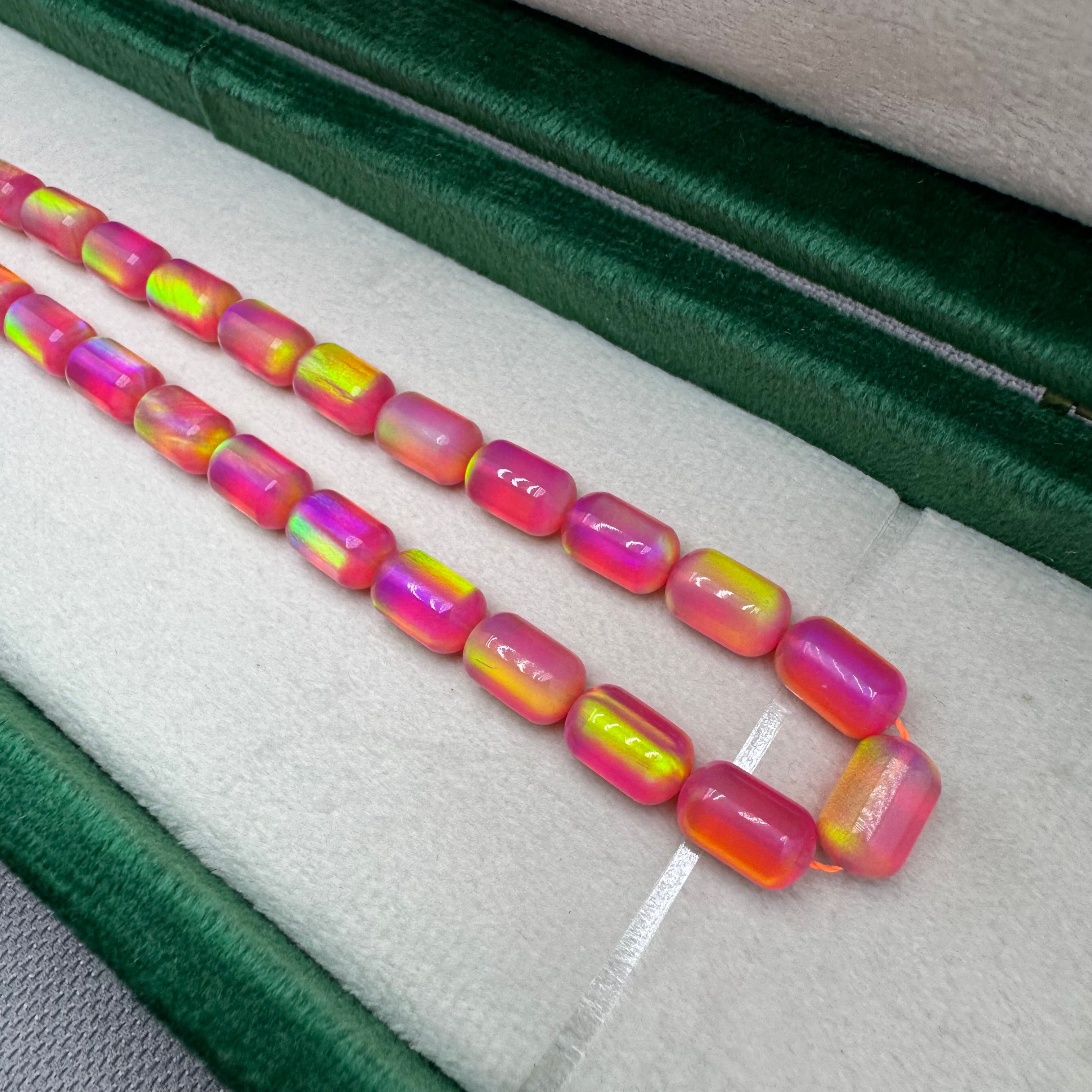 Usta İşçilikli Pembe Yoğun Hareli Orjinal Opal Tespih