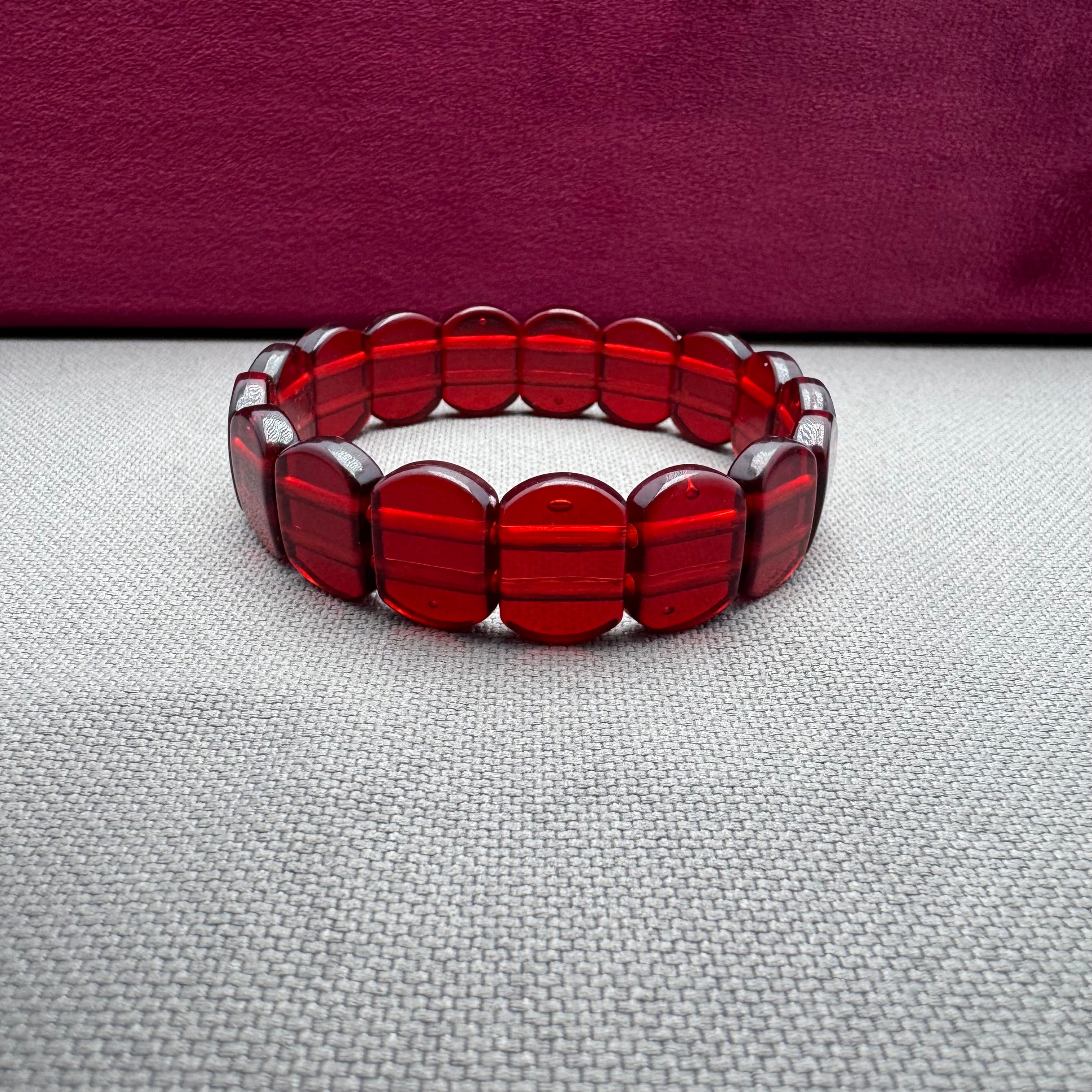 Yetişkin Vişne Bordo Ateş Kehribar Unisex Kehribar Bileklik