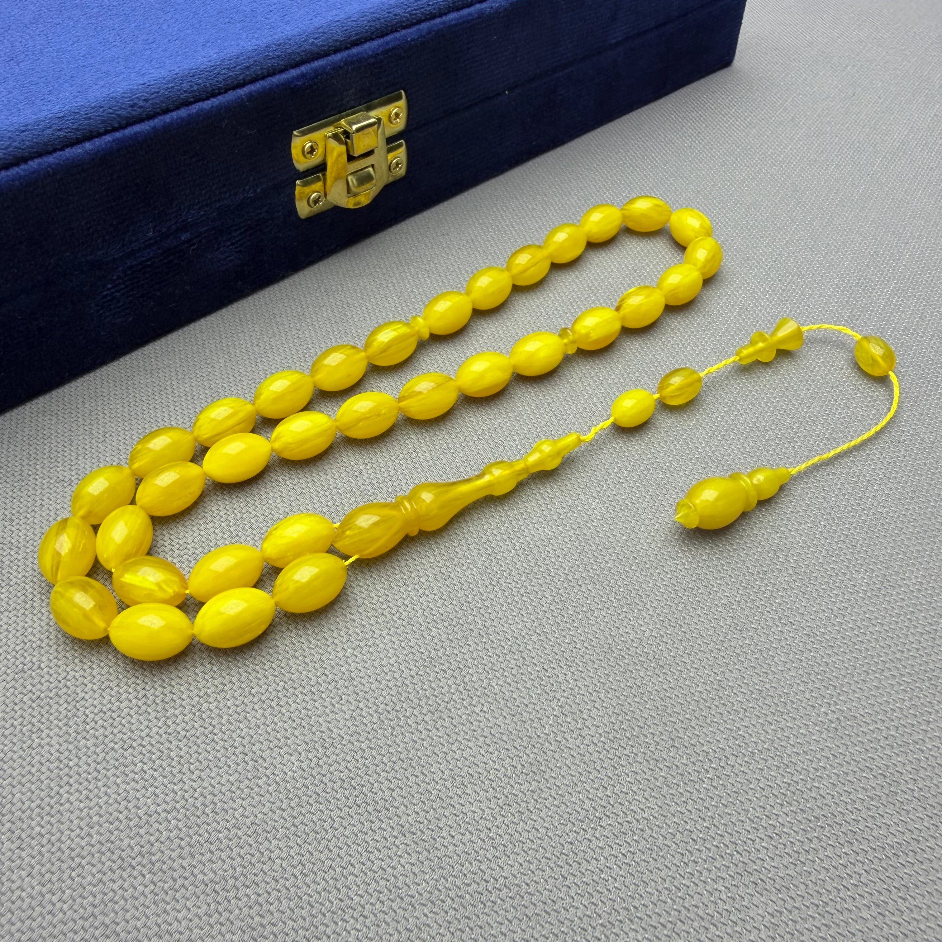 Muhammed ERDEN Usta İşçilikli Dik Damar Hareli Sıkma Kehribar Tespih