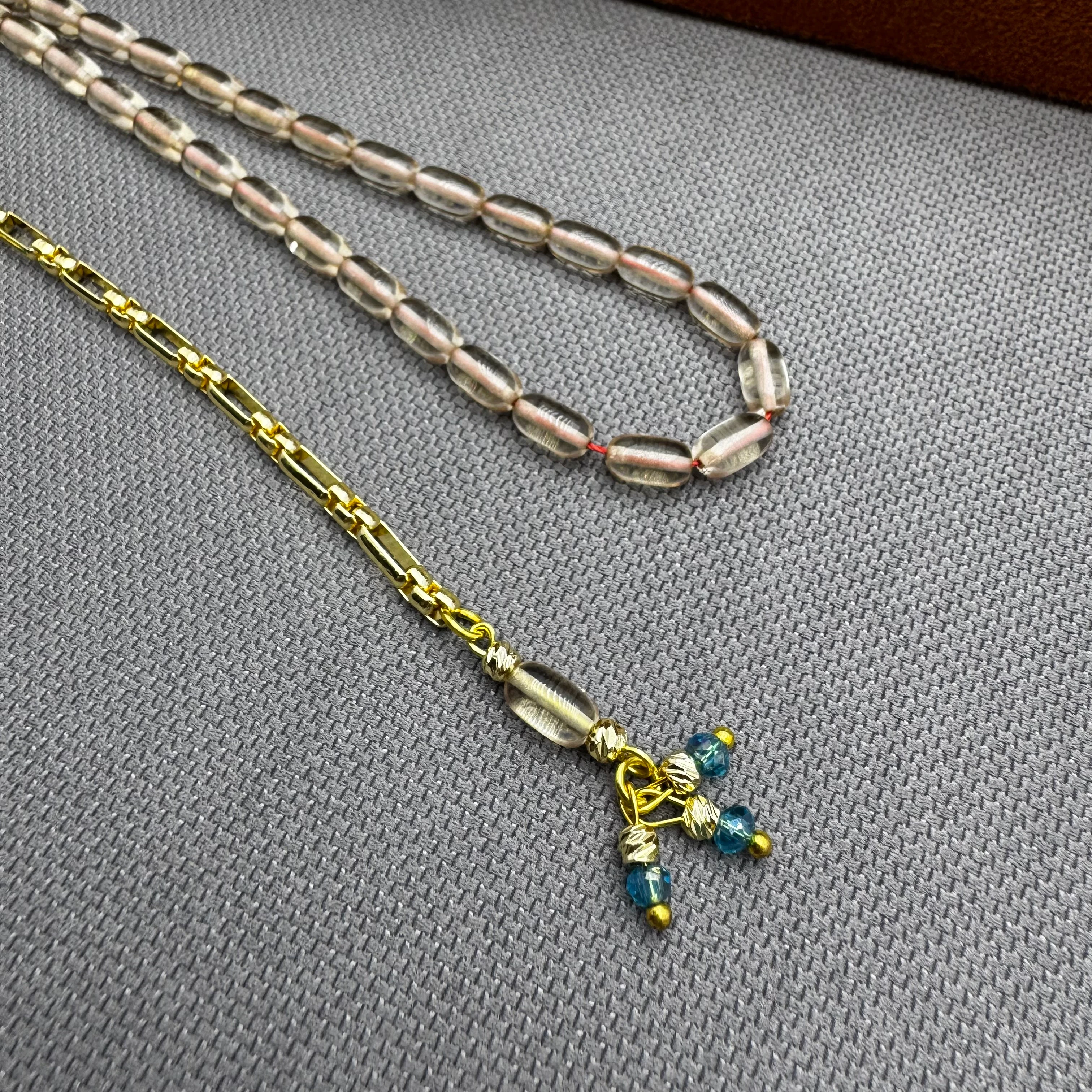 Özel Dizayn Pirinç Püsküllü Şeffaf Bilek Boy Sıkma Kehribar Tespih