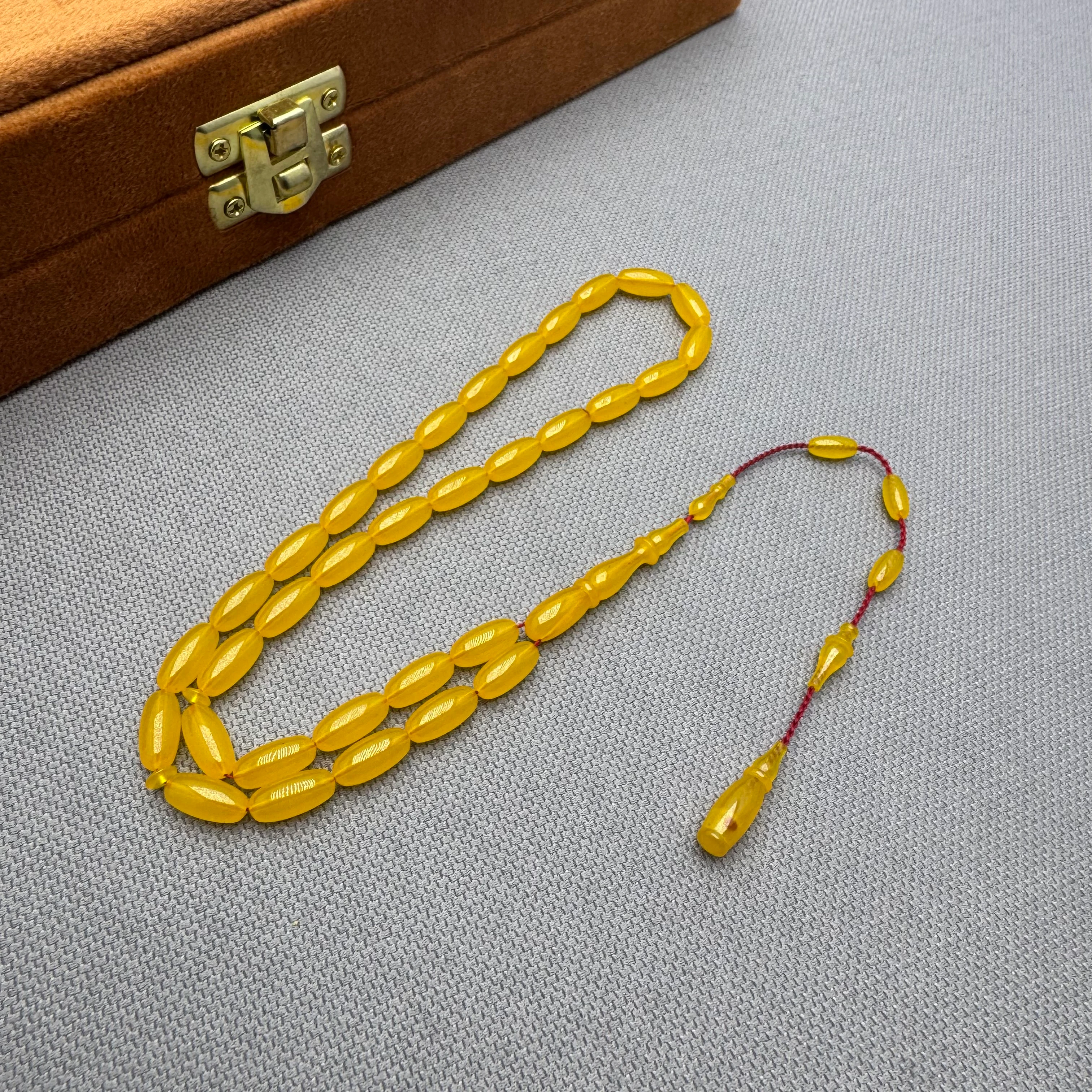 Usta İşçilikli Orjinal Patinli Buğulu Hamur Osmanlı Kehribar Tespih