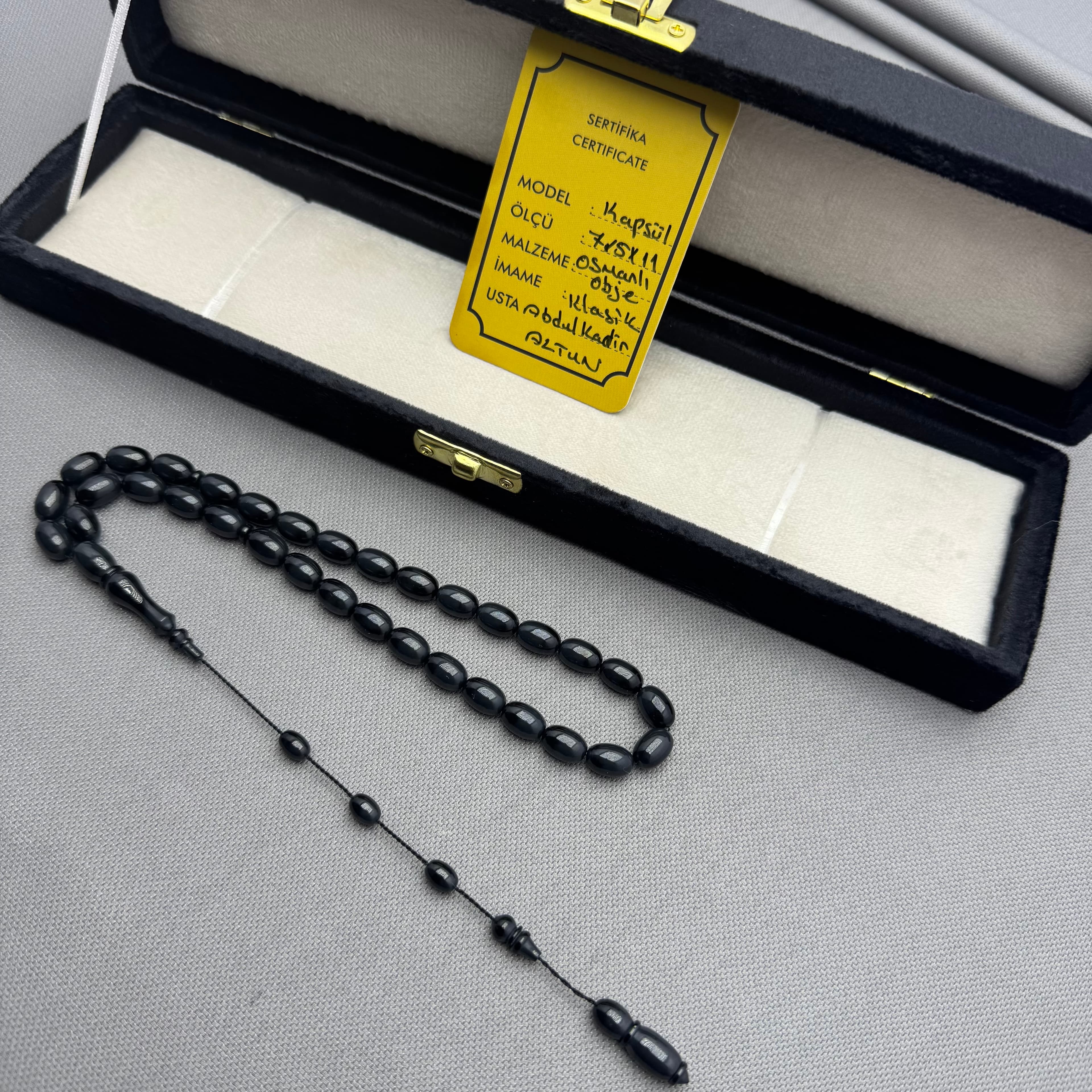 Abdulkadir ALTUN 7.5x11mm Osmanlı Obje Kapsül Model Anstrasit Desenli Tespih