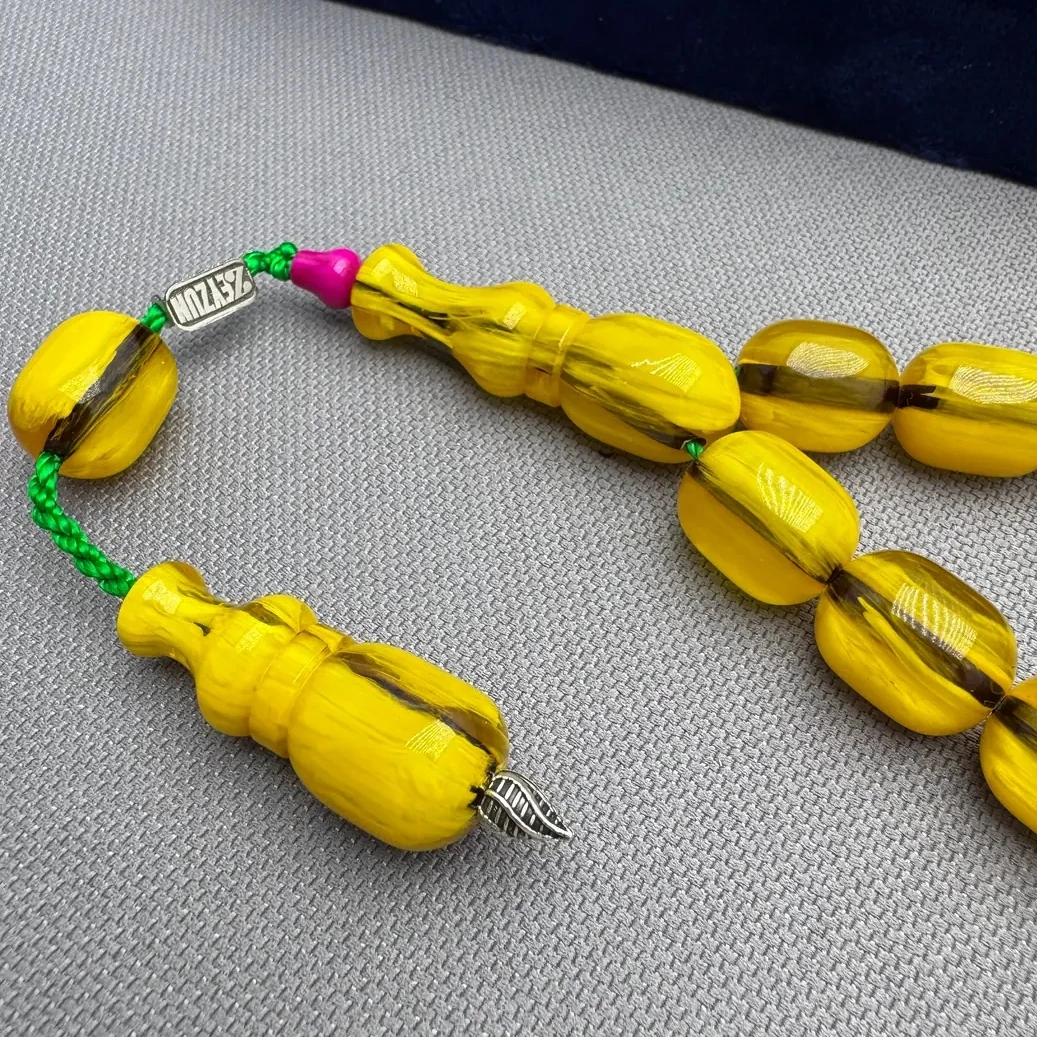 Zeyzun Usta İşçilikli Dik Damar Özel Döküm Maskot Efe Sıkma Kehribar Tespih