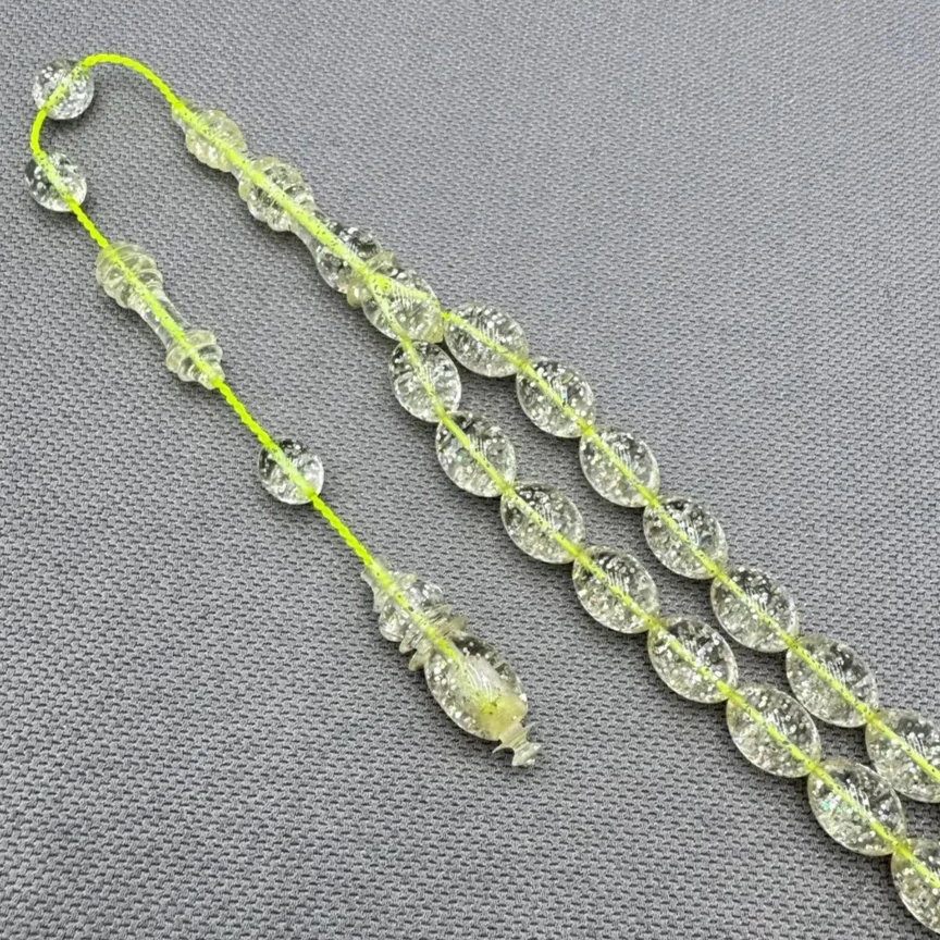 Özel Üretim Diamond Shine Simli Uçak Camı Tespih