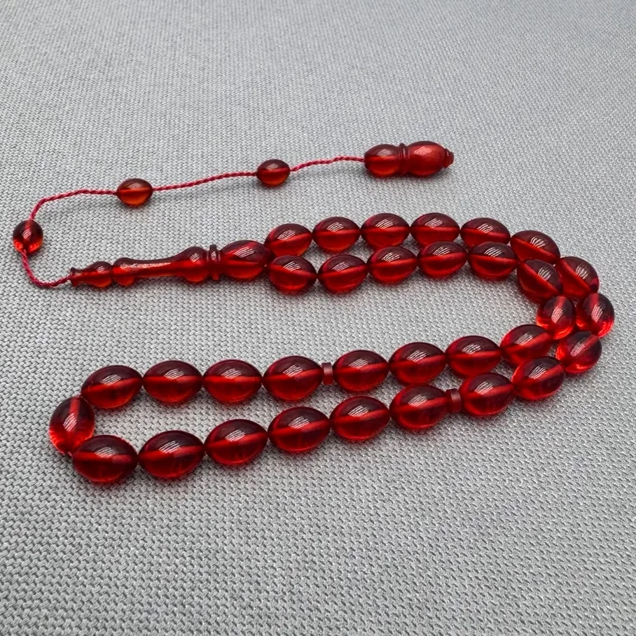 Usta İşçilikli Beyzi Model Ateş Kehribar Tespih