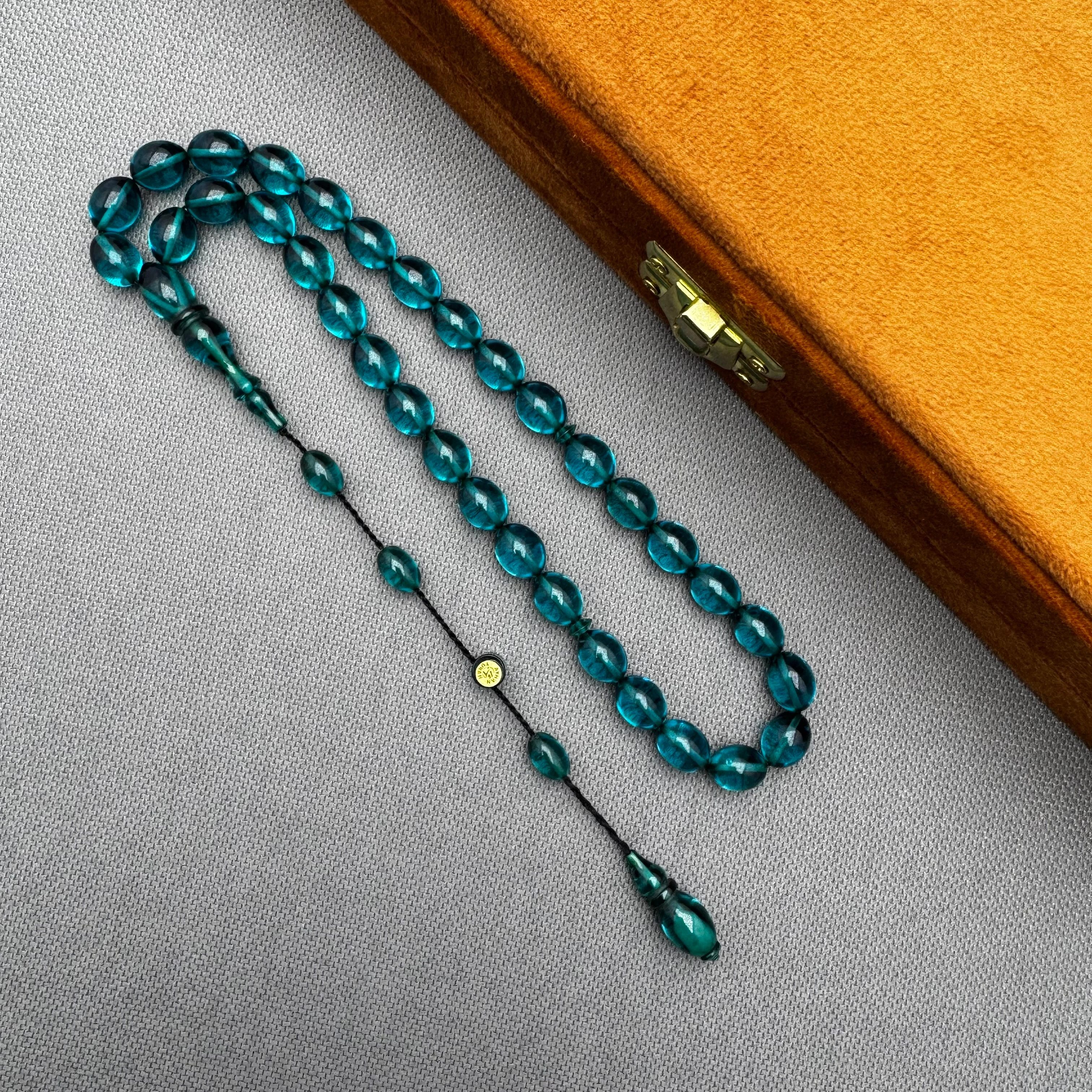 Ayhan TURAN Usta İşçilikli Petrol Yeşili Özel Döküm Ateş Kehribar Tespih