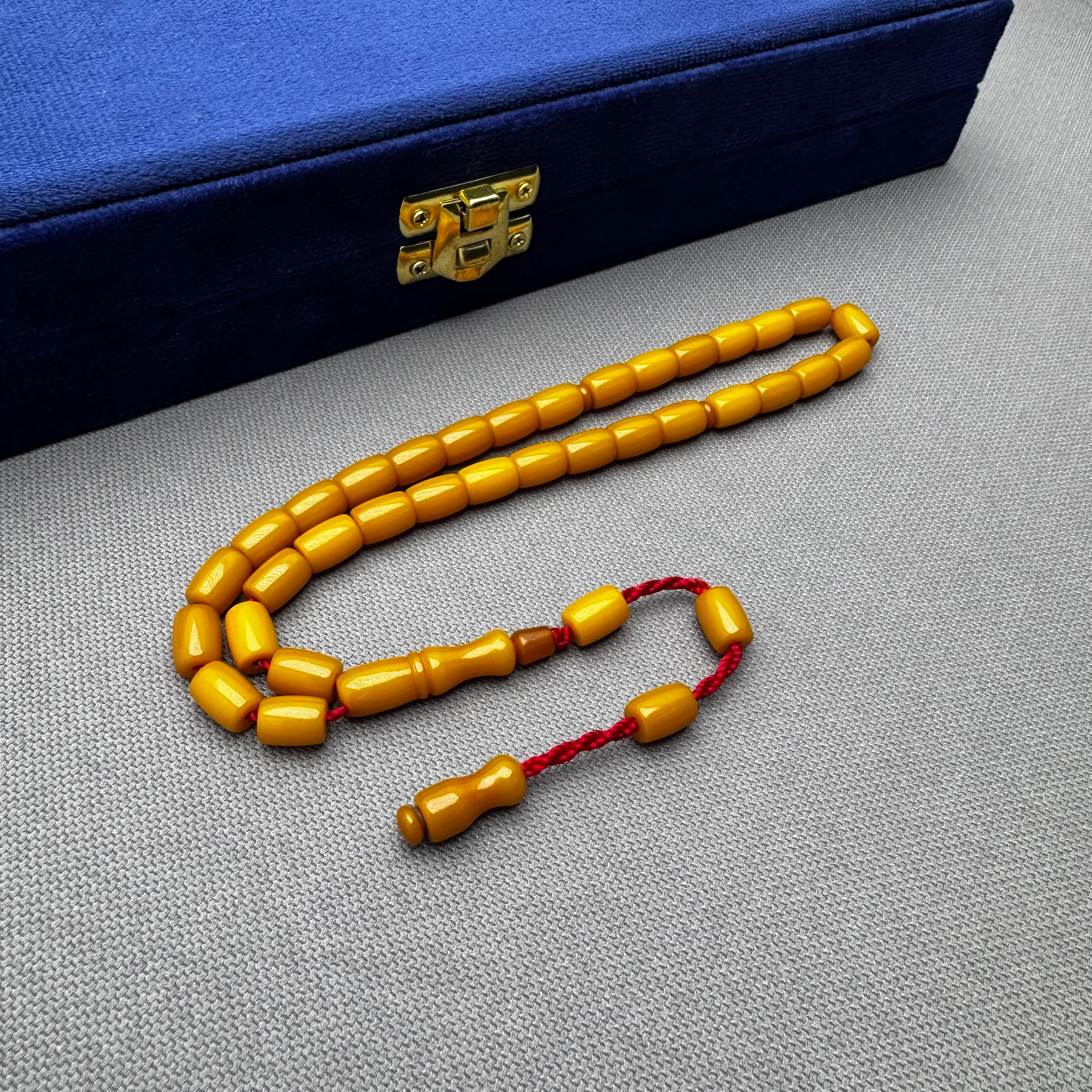 Sarı Kapsül Kesim Düz Çubuk Malzeme Renk Alan Sıkma Kehribar Tespih