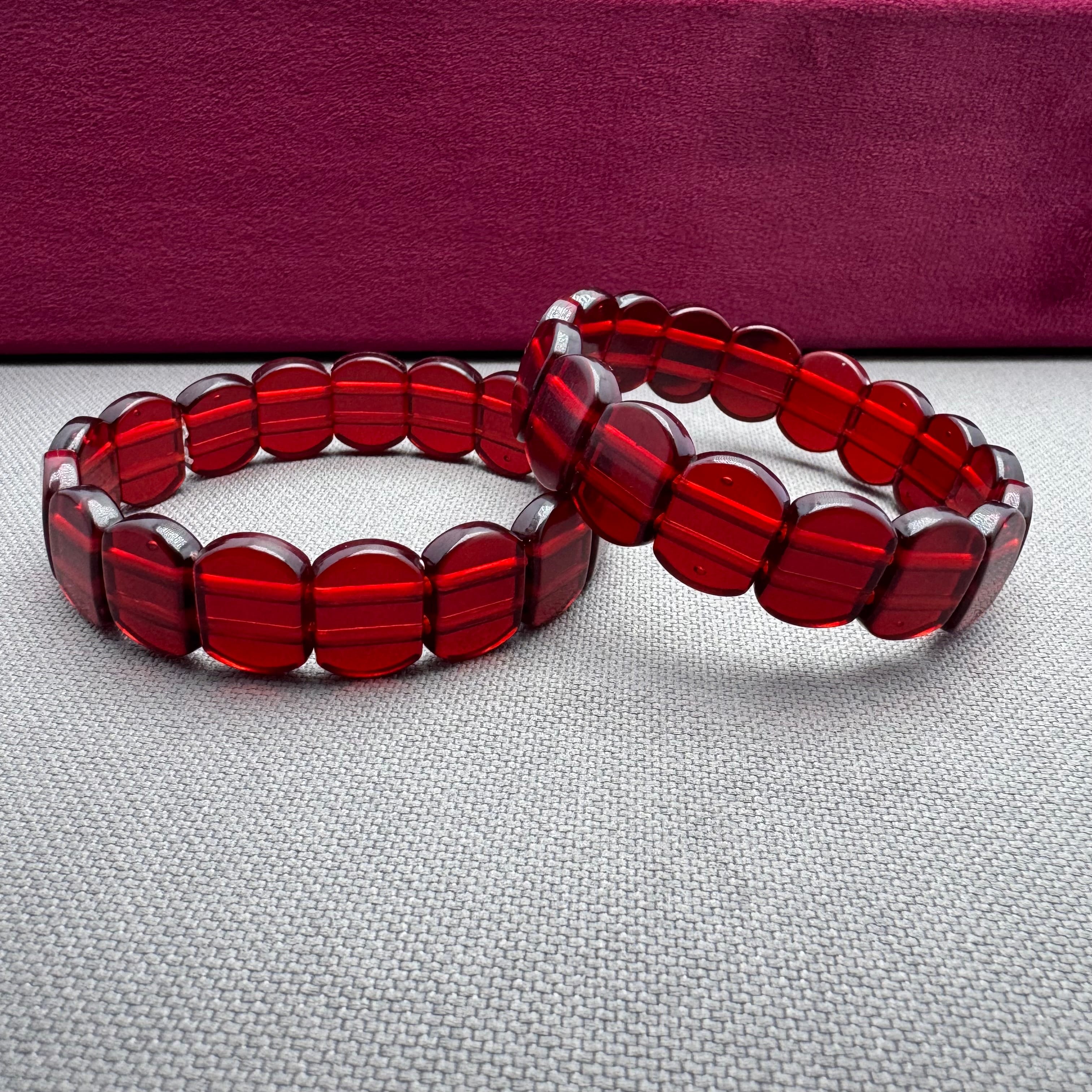 Yetişkin Vişne Bordo Ateş Kehribar Unisex Kehribar Bileklik