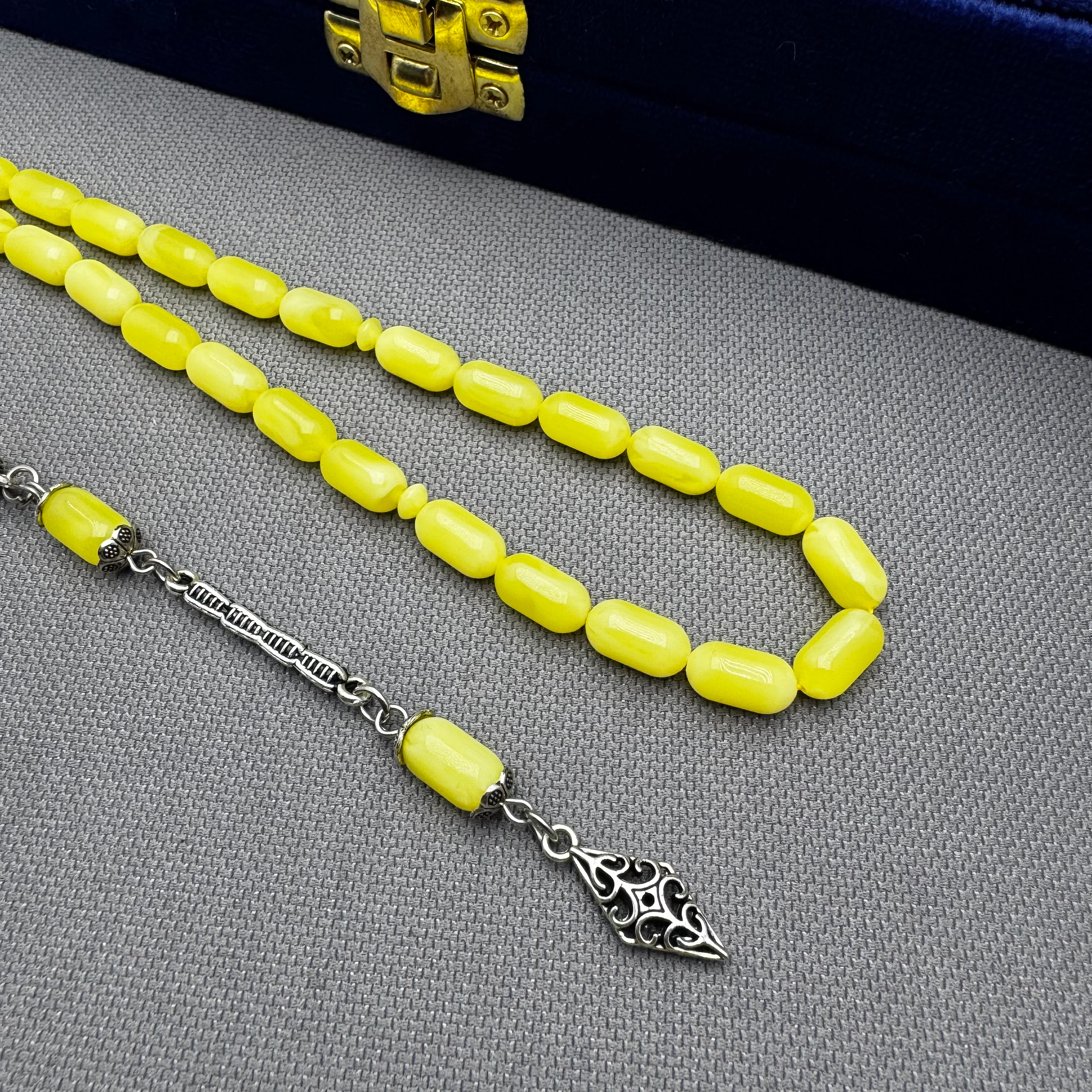 Özel Kesim 6.5x12mm Kapsül Model Hareli Kokulu Beyrut Damla Kehribar Tespih