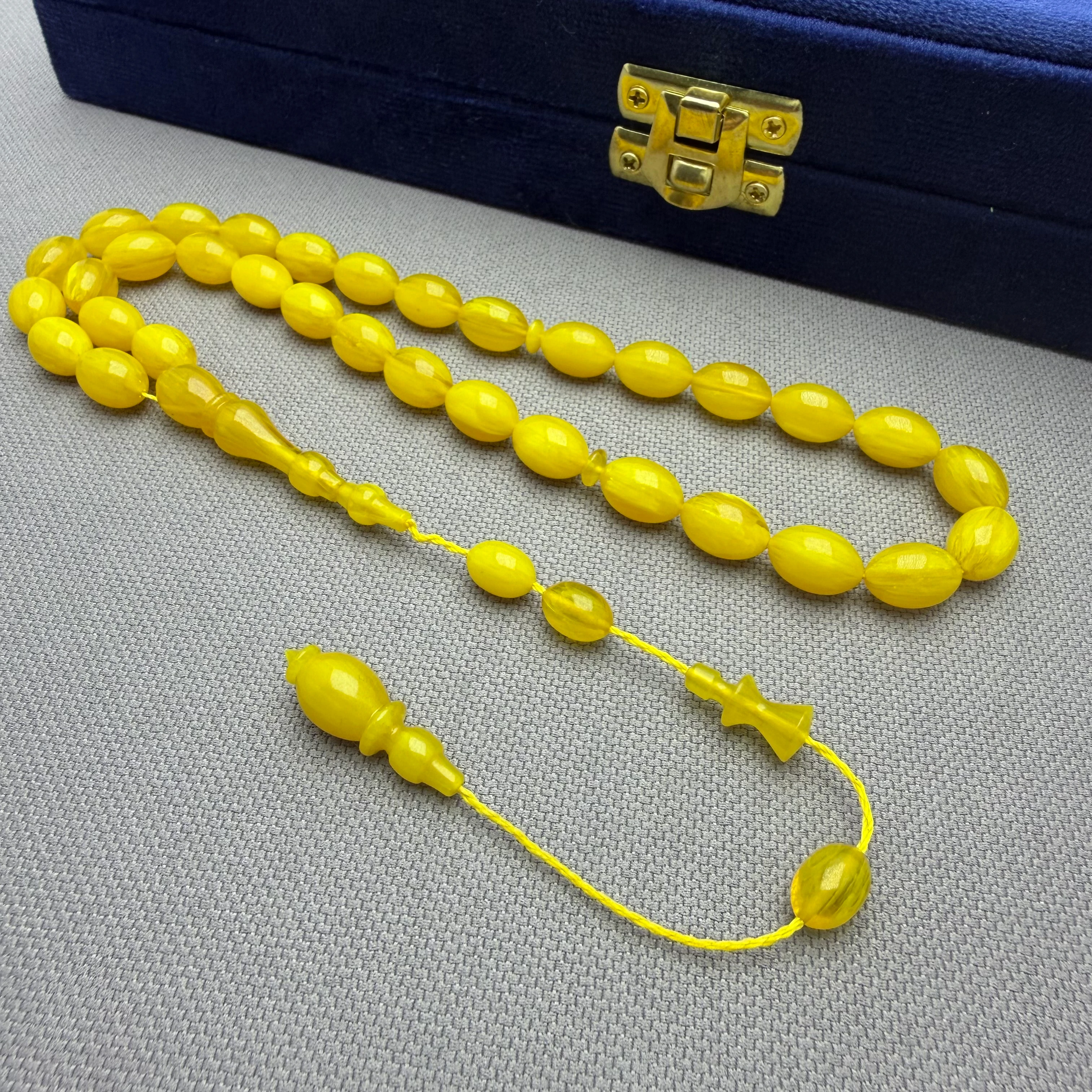 Muhammed ERDEN Usta İşçilikli Dik Damar Hareli Sıkma Kehribar Tespih