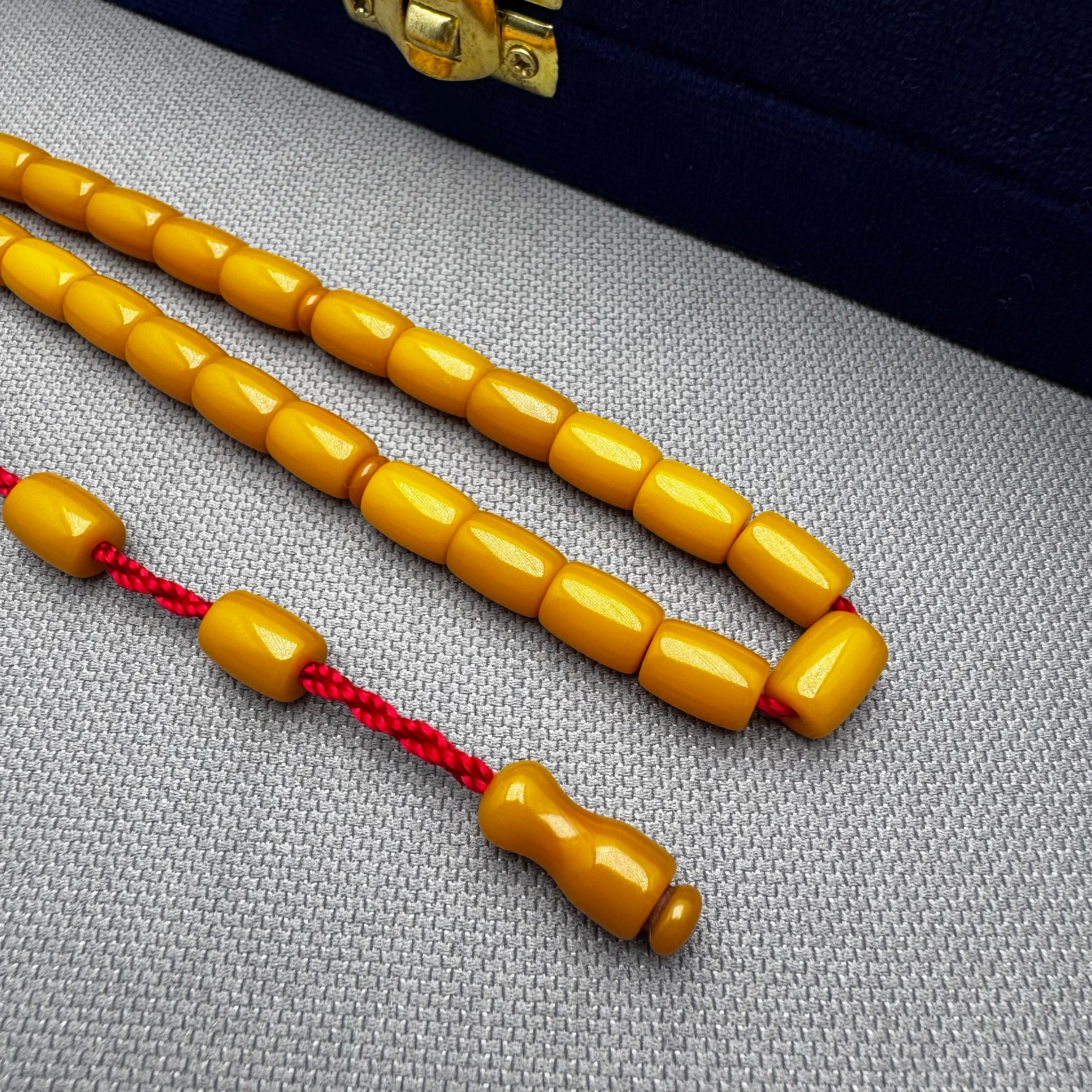 Sarı Kapsül Kesim Düz Çubuk Malzeme Renk Alan Sıkma Kehribar Tespih