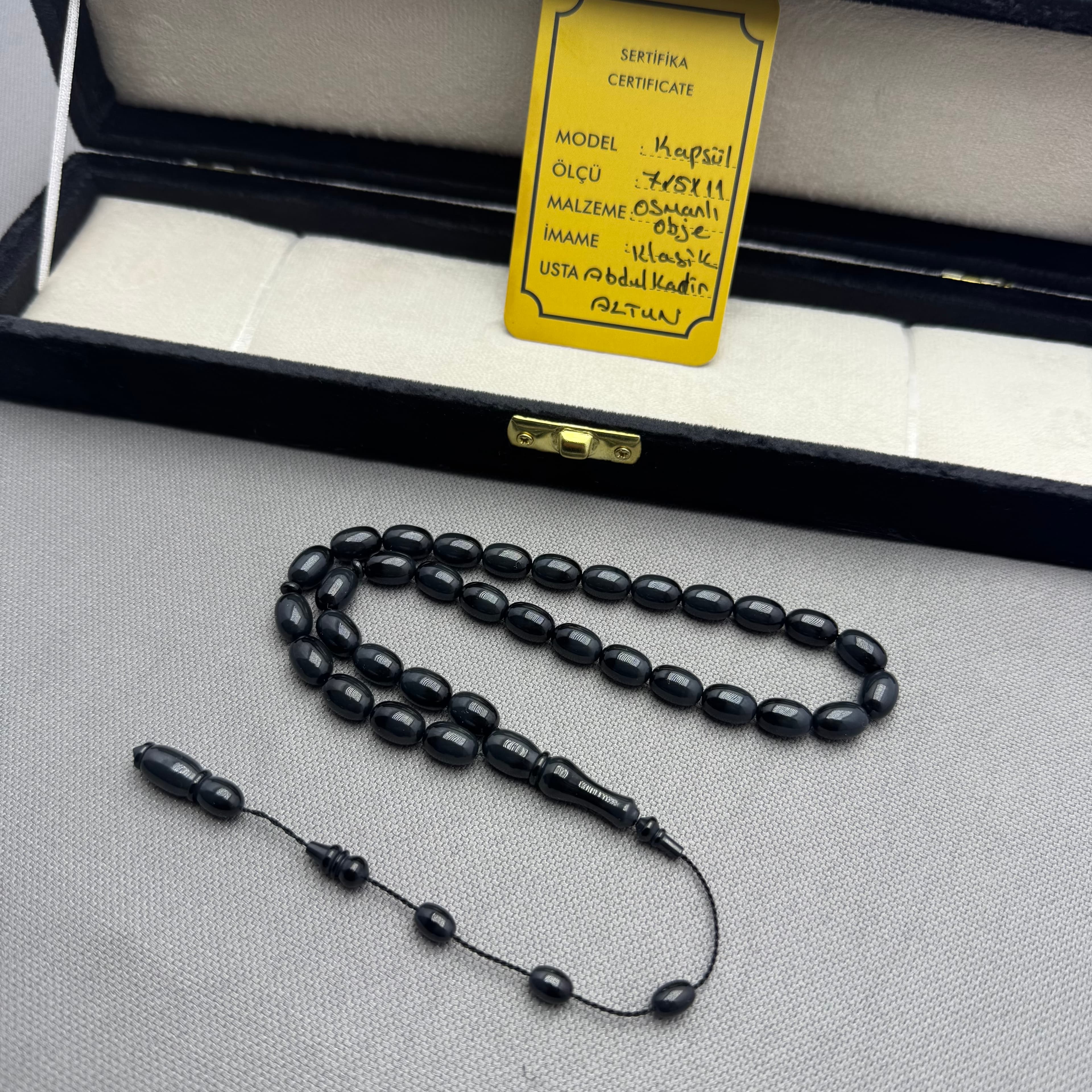 Abdulkadir ALTUN 7.5x11mm Osmanlı Obje Kapsül Model Anstrasit Desenli Tespih
