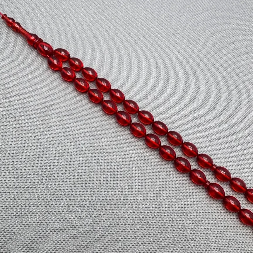 Usta İşçilikli Beyzi Model Ateş Kehribar Tespih