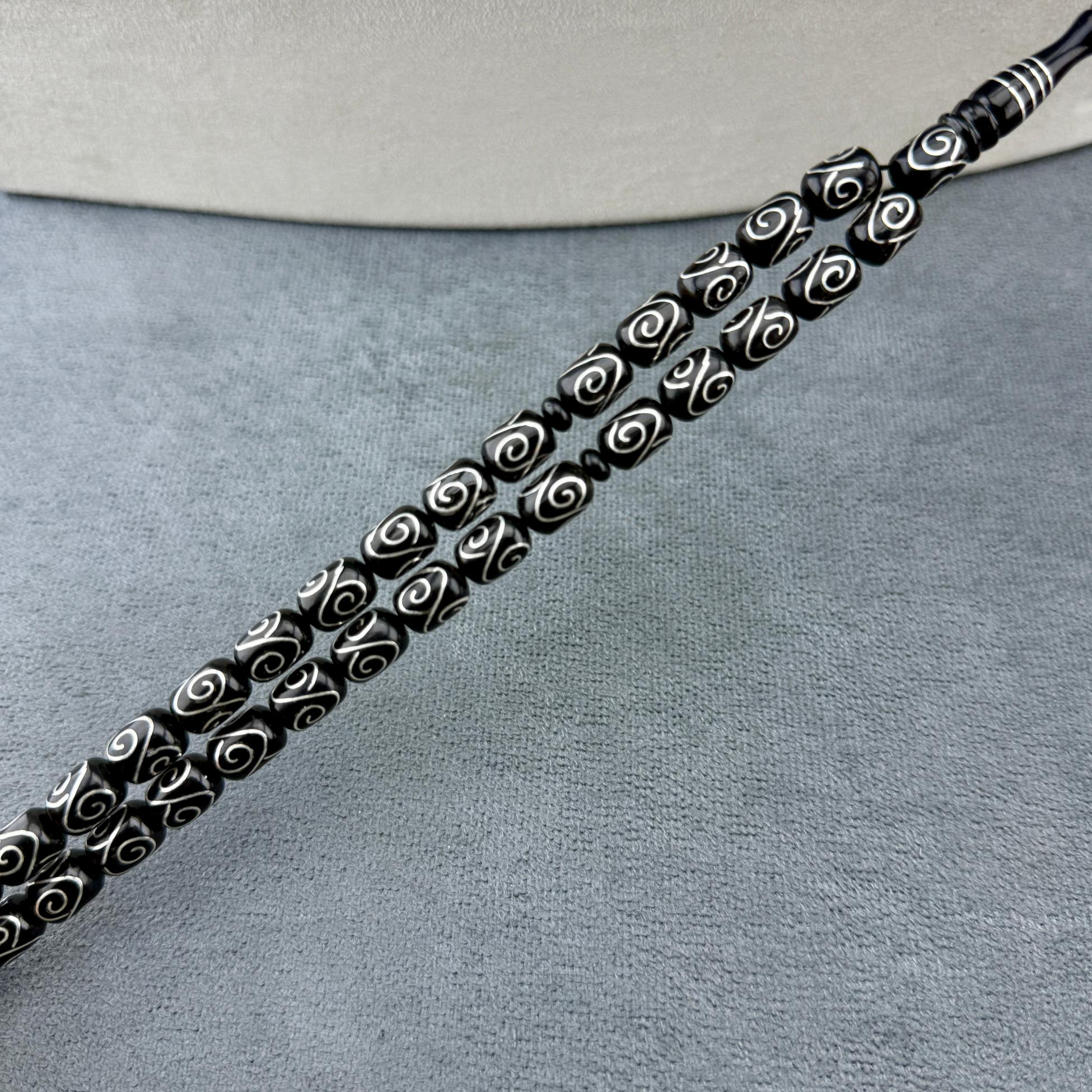 Nadir Çalışma Usta İşçilikli Özel Telkari İşlemeli Orjinal Has Oltu Taşı Tespih