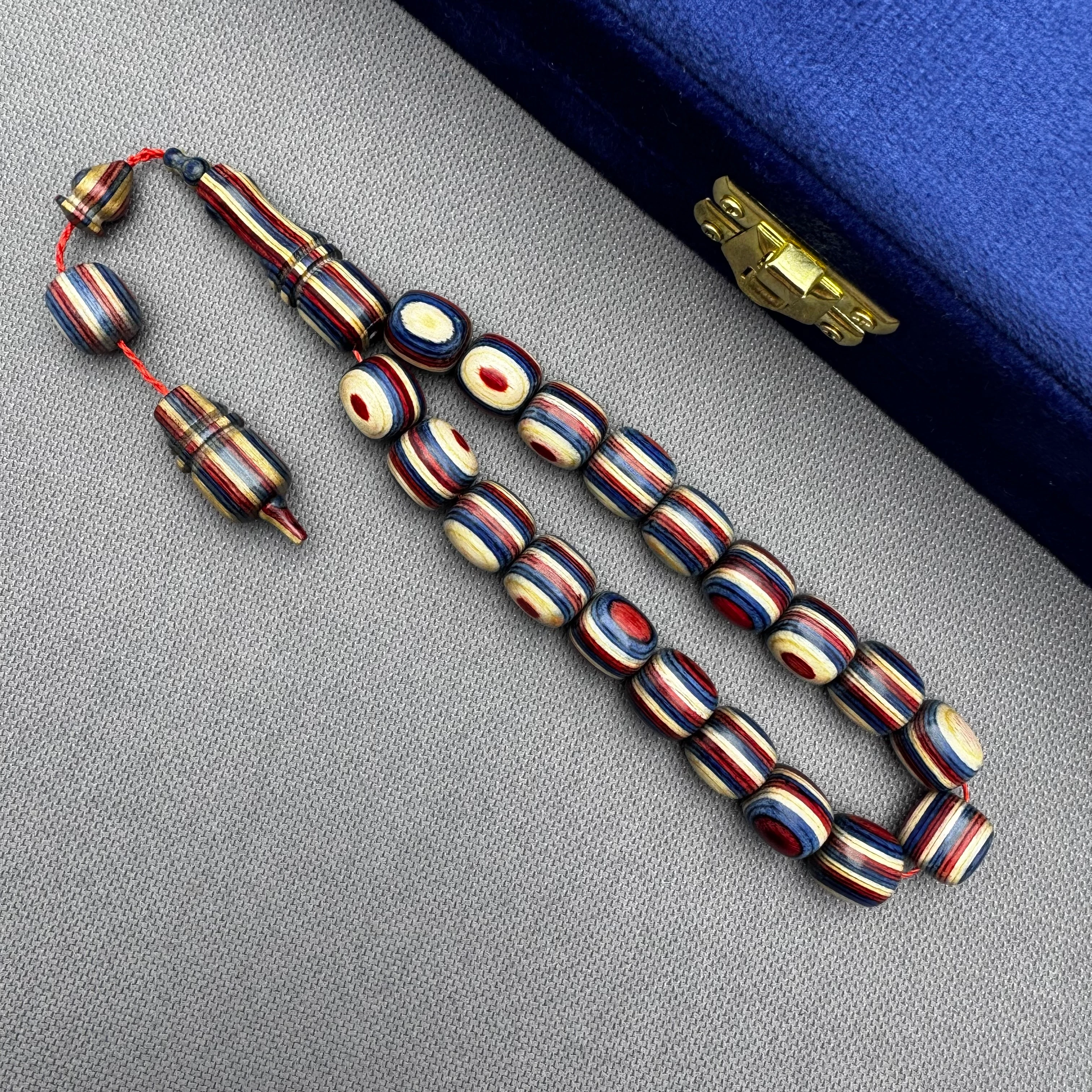 Salih ŞİRİN Usta İşçilikli Krem Bordo Mavi Harika Çekim Sesine Sahip Kafur Ağacı Efe Maskot Tespih