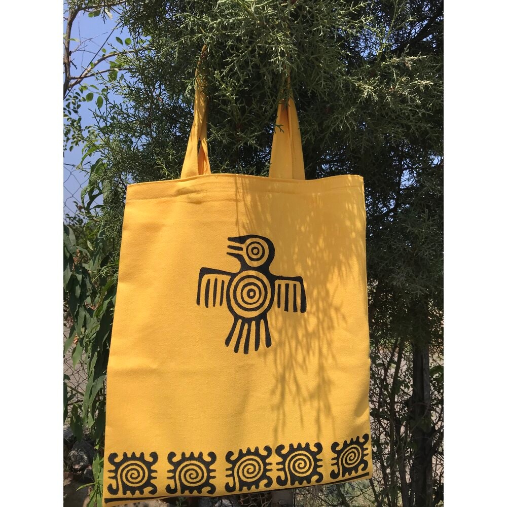 Pagan Kuş Baskılı Bez Çanta