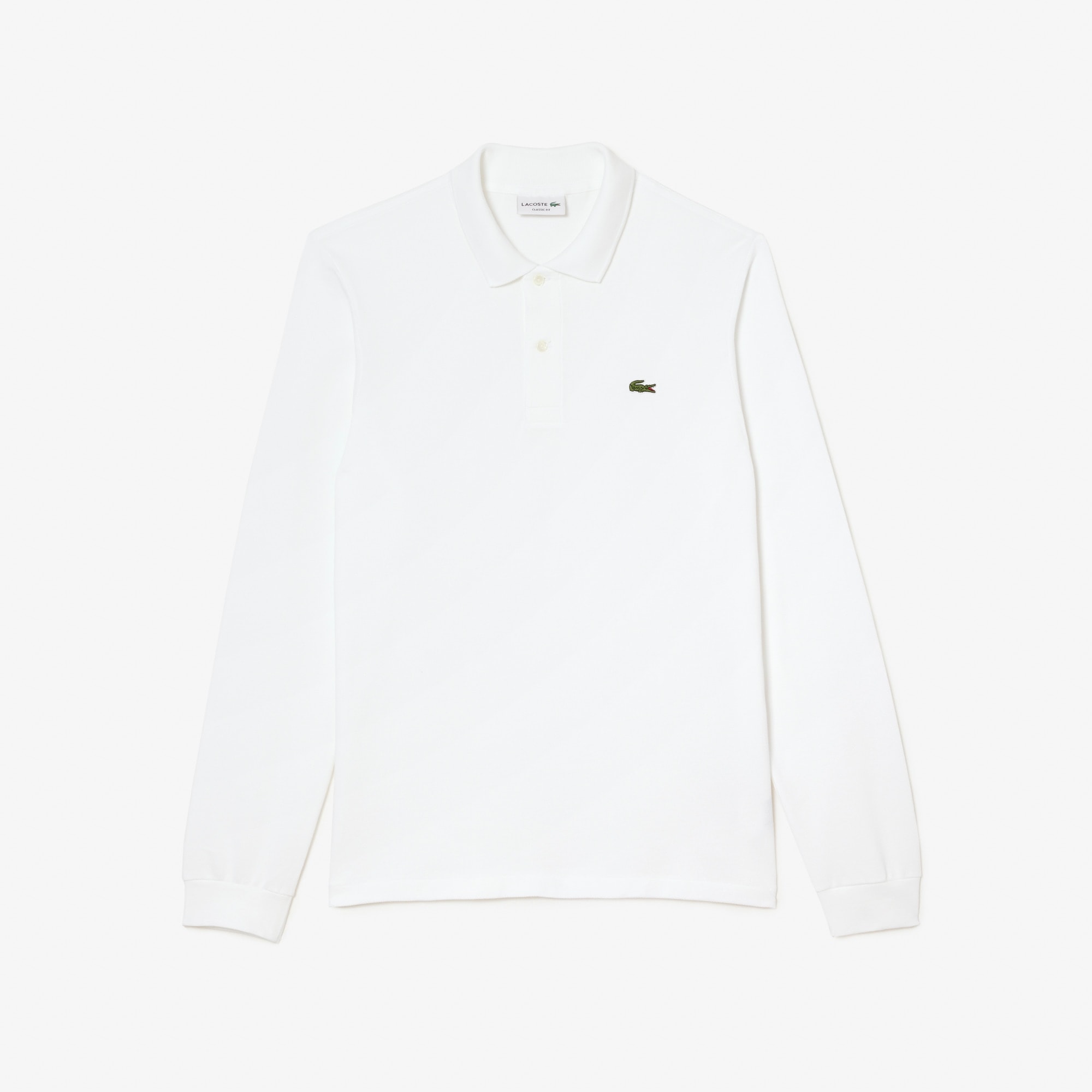 Classic Fit Uzun Kollu Polo Tişört - Beyaz