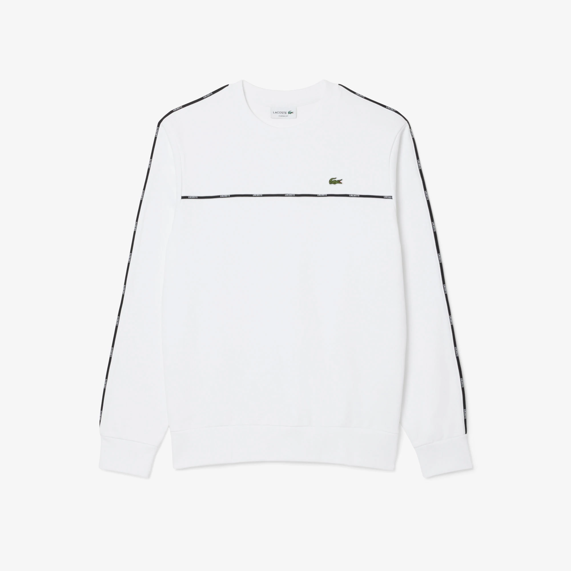 Logo Şeritli Sweatshirt - Beyaz