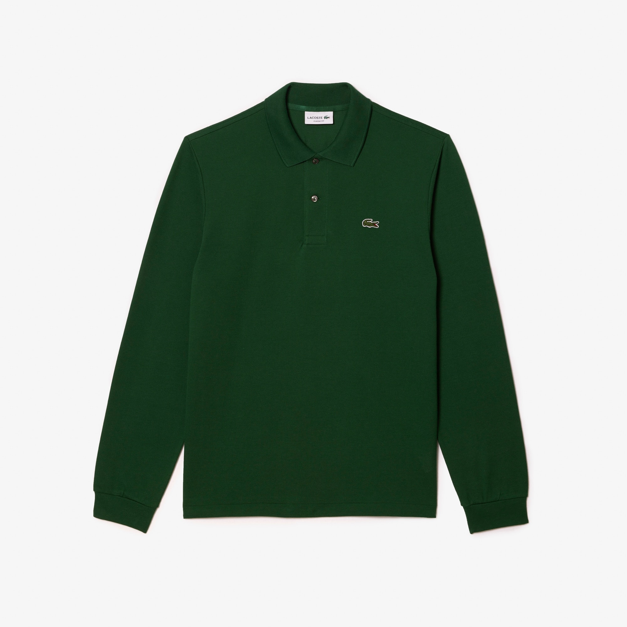 Classic Fit Uzun Kollu Polo Tişört - Yeşil