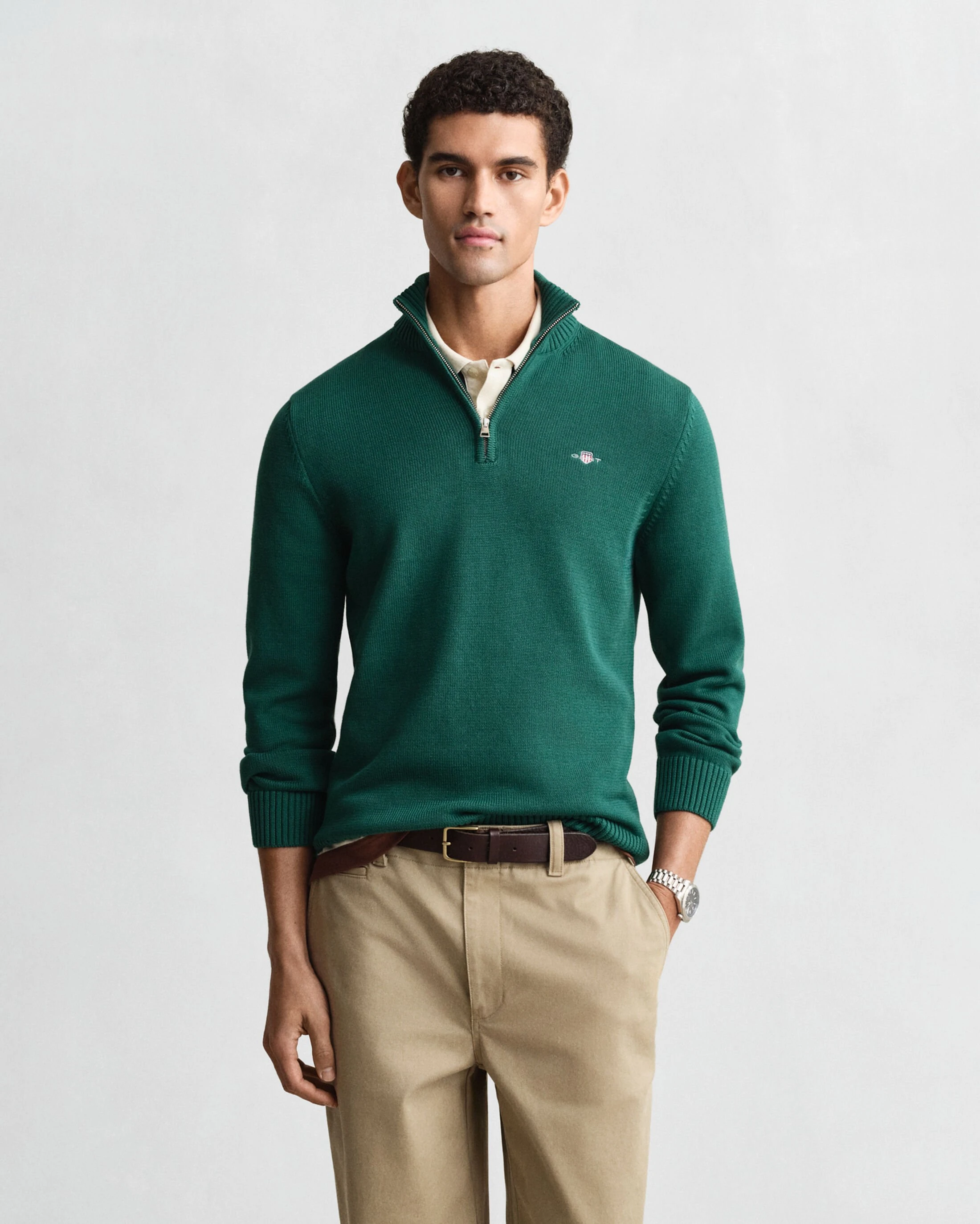 Yarım Fermuarlı Kazak - Yeşil