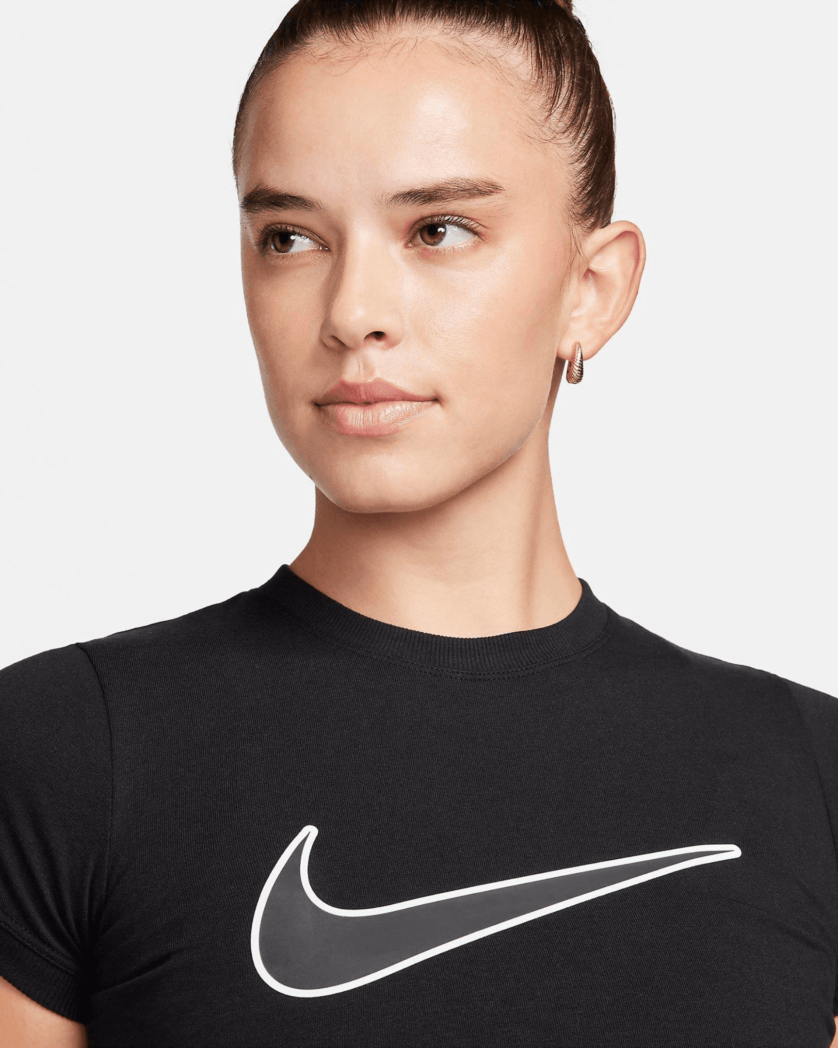 Swoosh Graphic Cropped T-Shirt