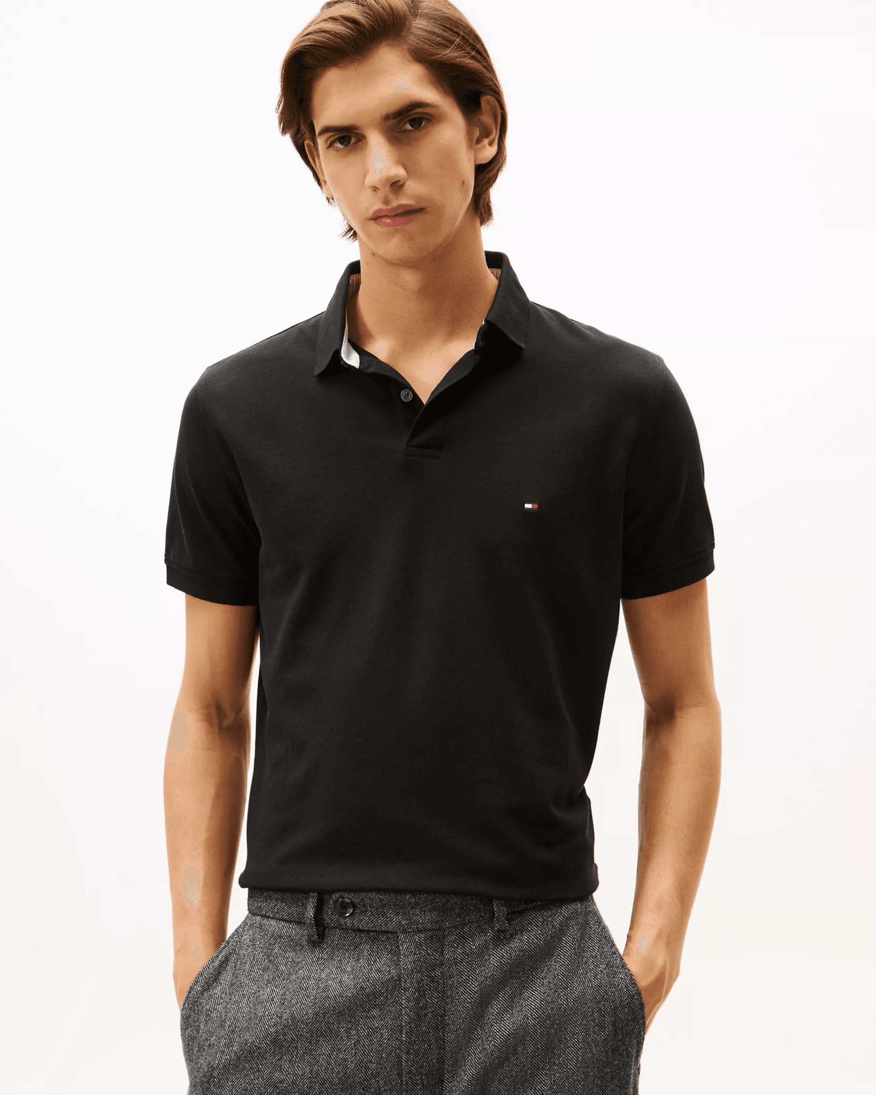Stretch Polo Tişört - Siyah