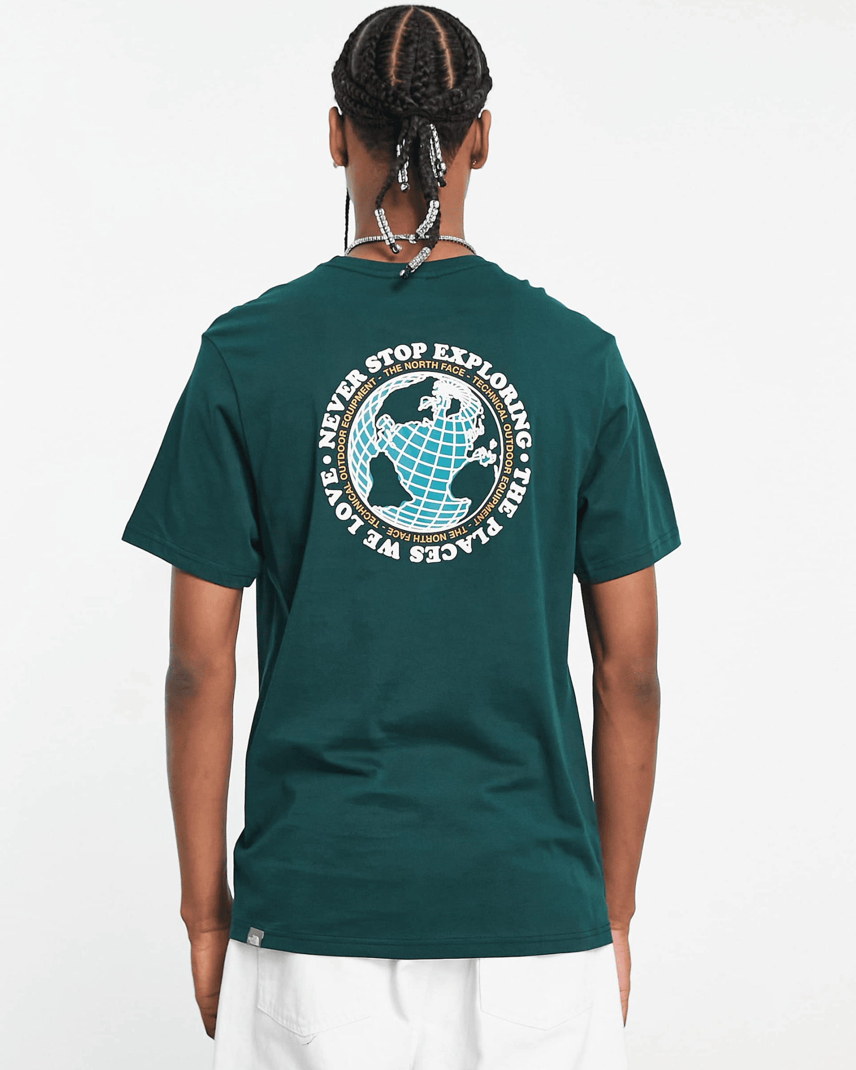Globe Sketch T-Shirt - Yeşil