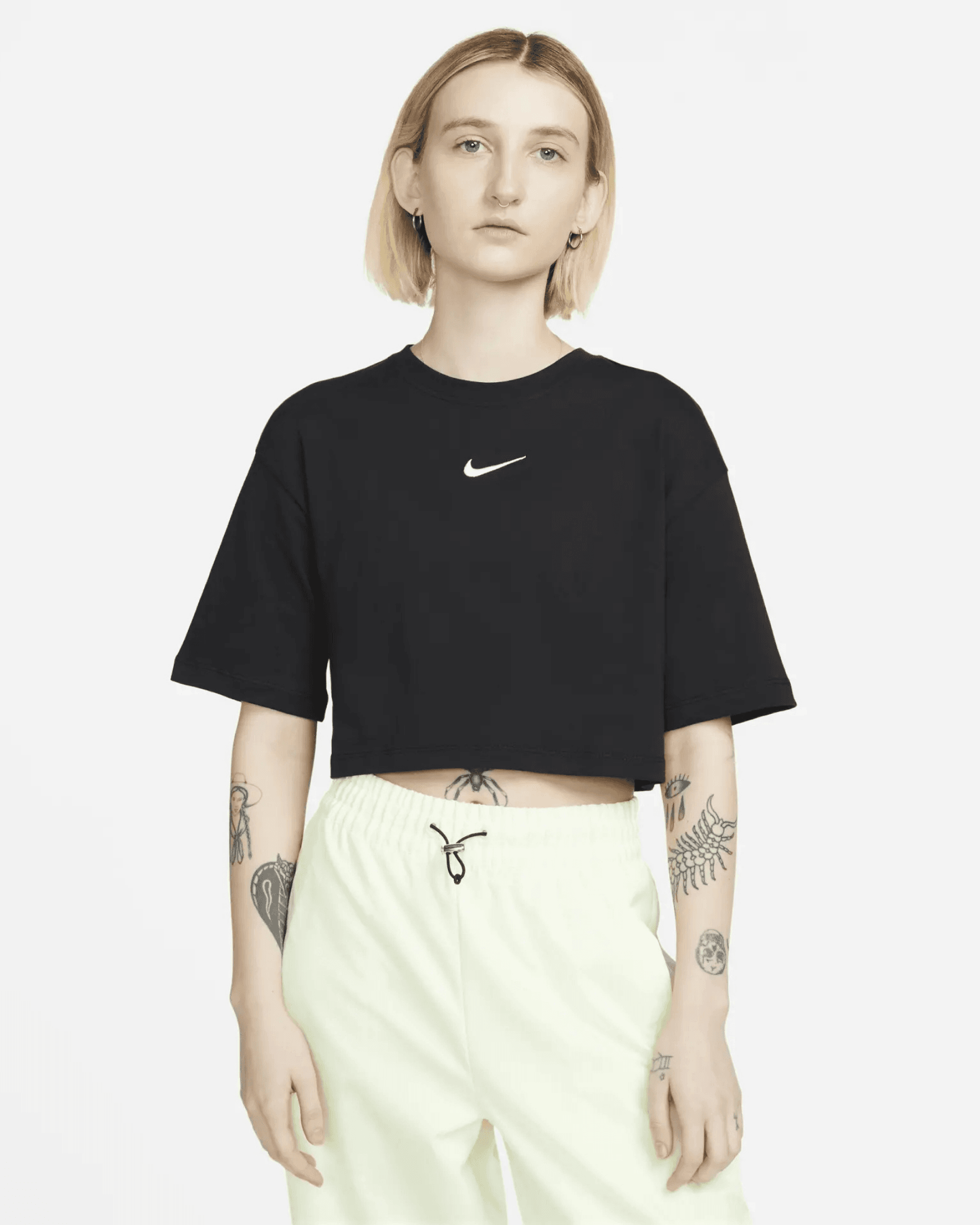 Trend Cropped T-Shirt - Siyah