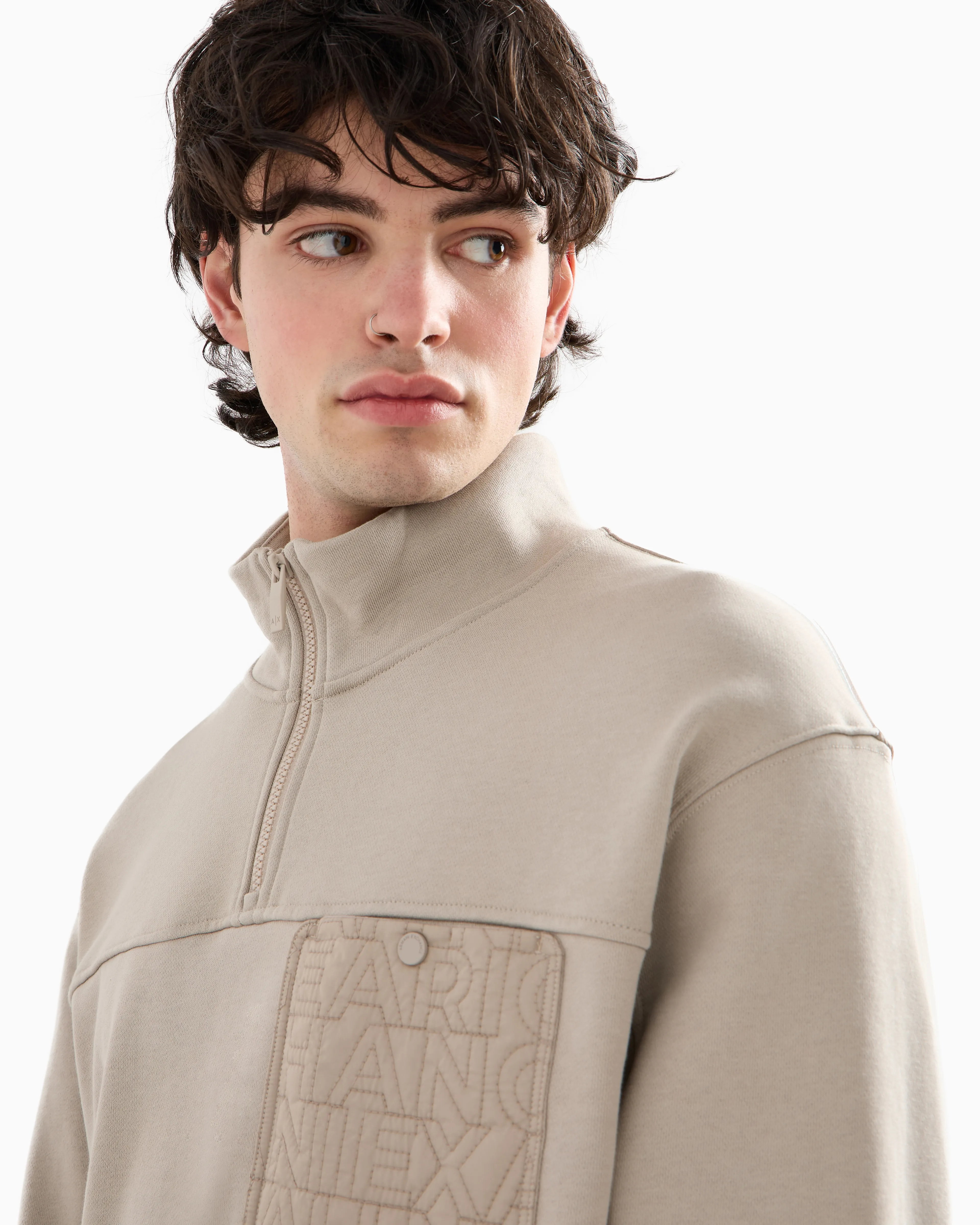 Yarım Fermuarlı Cepli Sweatshirt