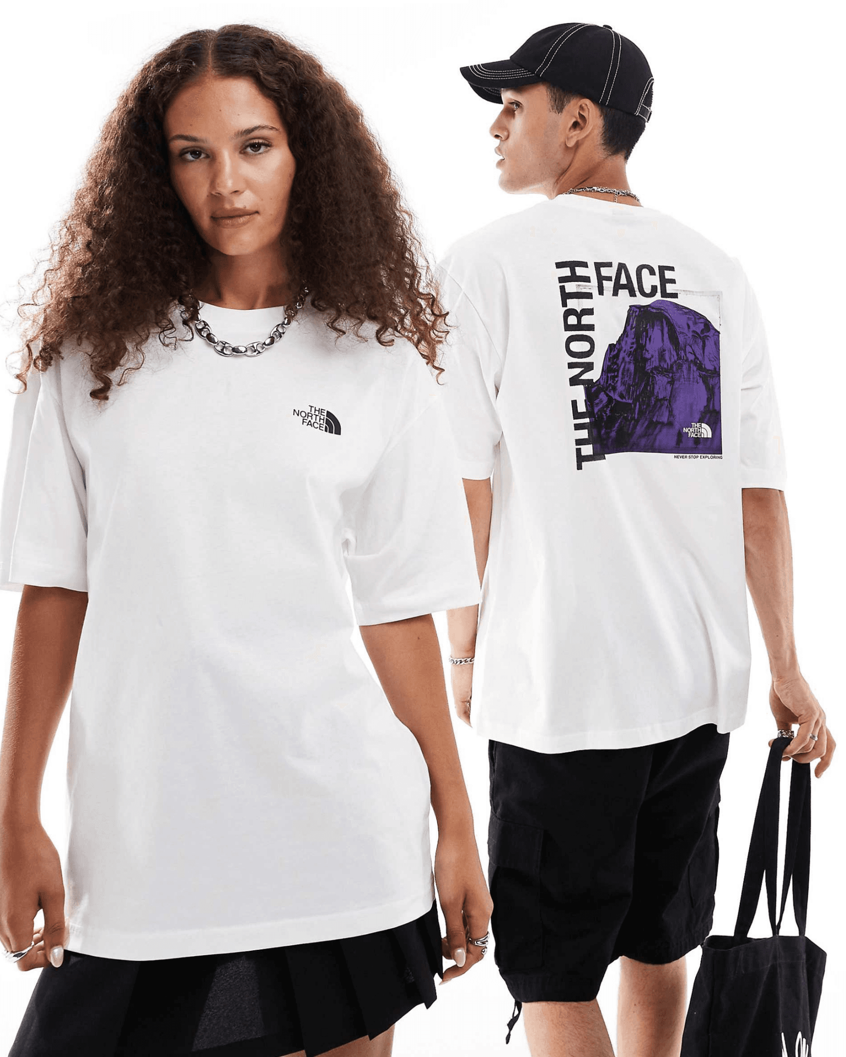 Half Dome Back Print T-Shirt - Beyaz