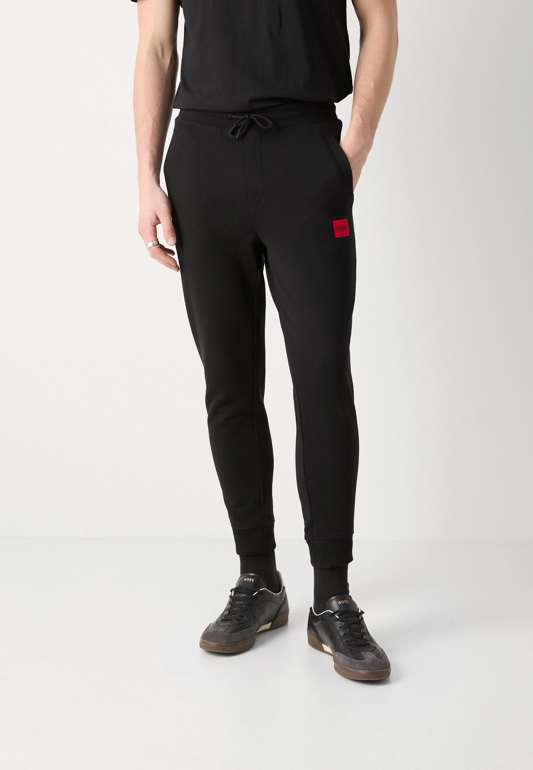 Logo Label Eşofman Altı - Siyah