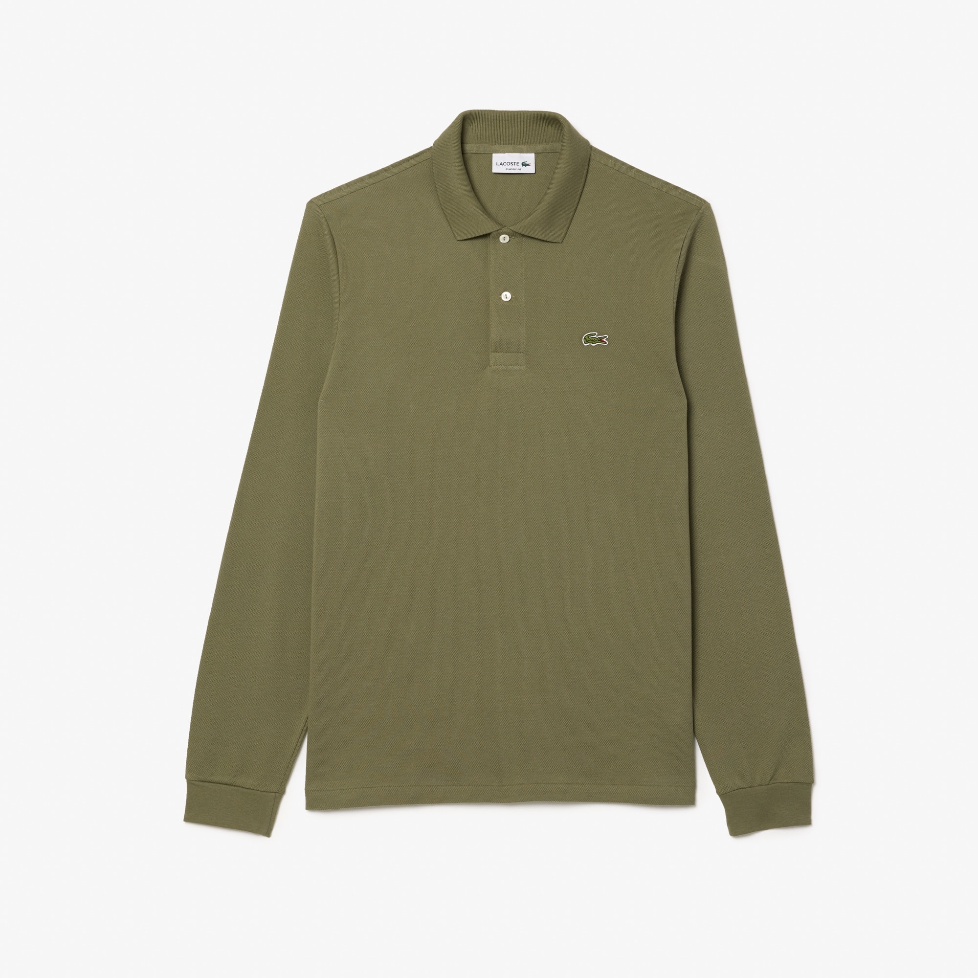 Classic Fit Uzun Kollu Polo Tişört - Haki