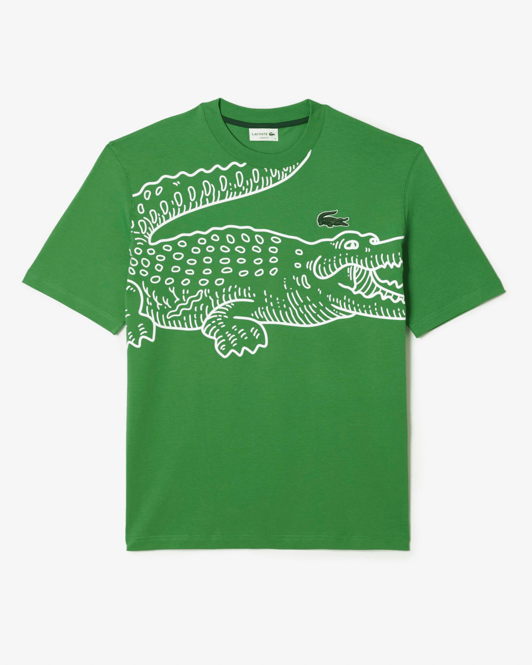 Crocodile Print Tişört - Yeşil