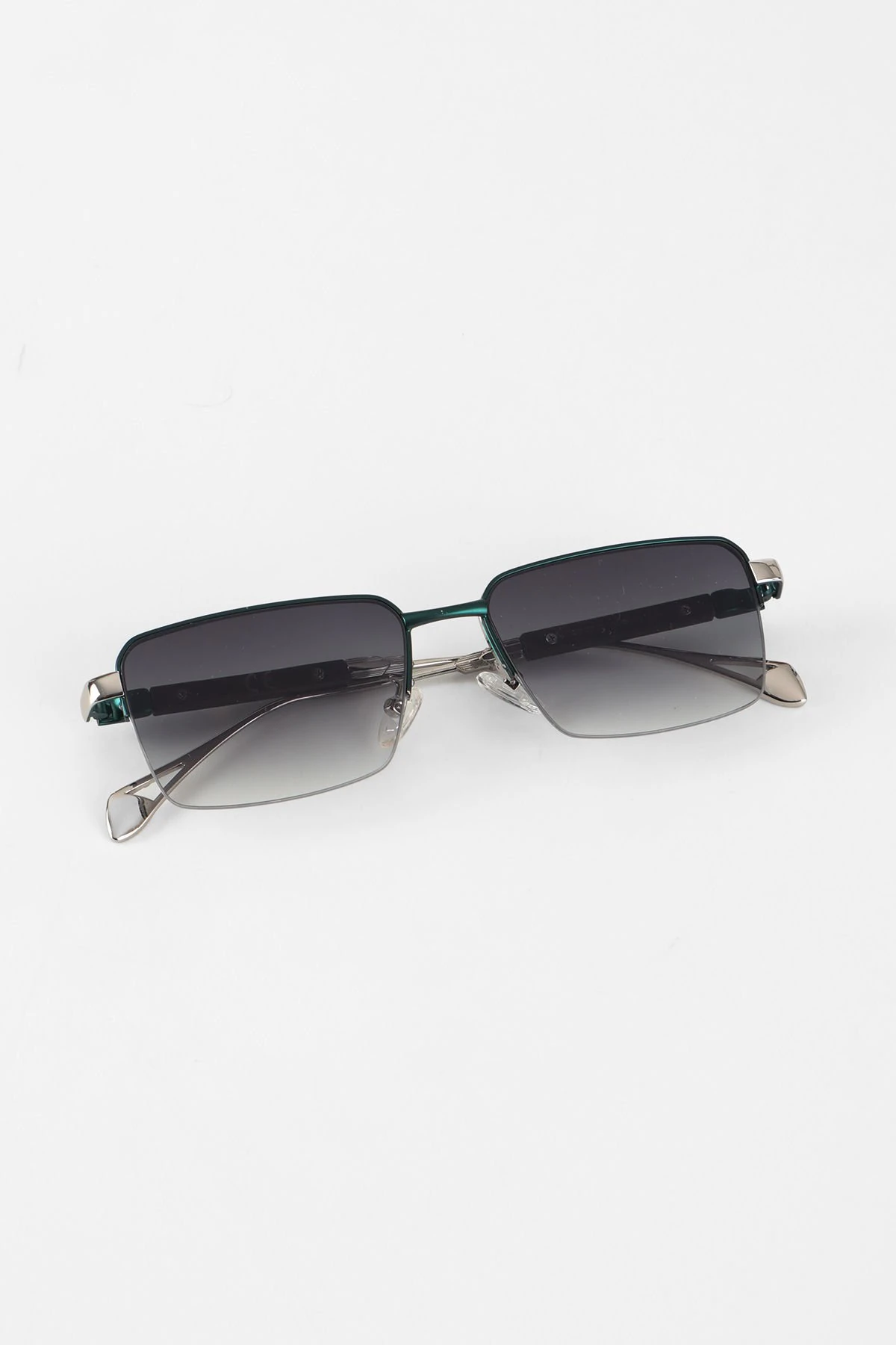 Beauty Dikdörtgen Metal Çerçeve Güneş Gözlüğü - Yeşil