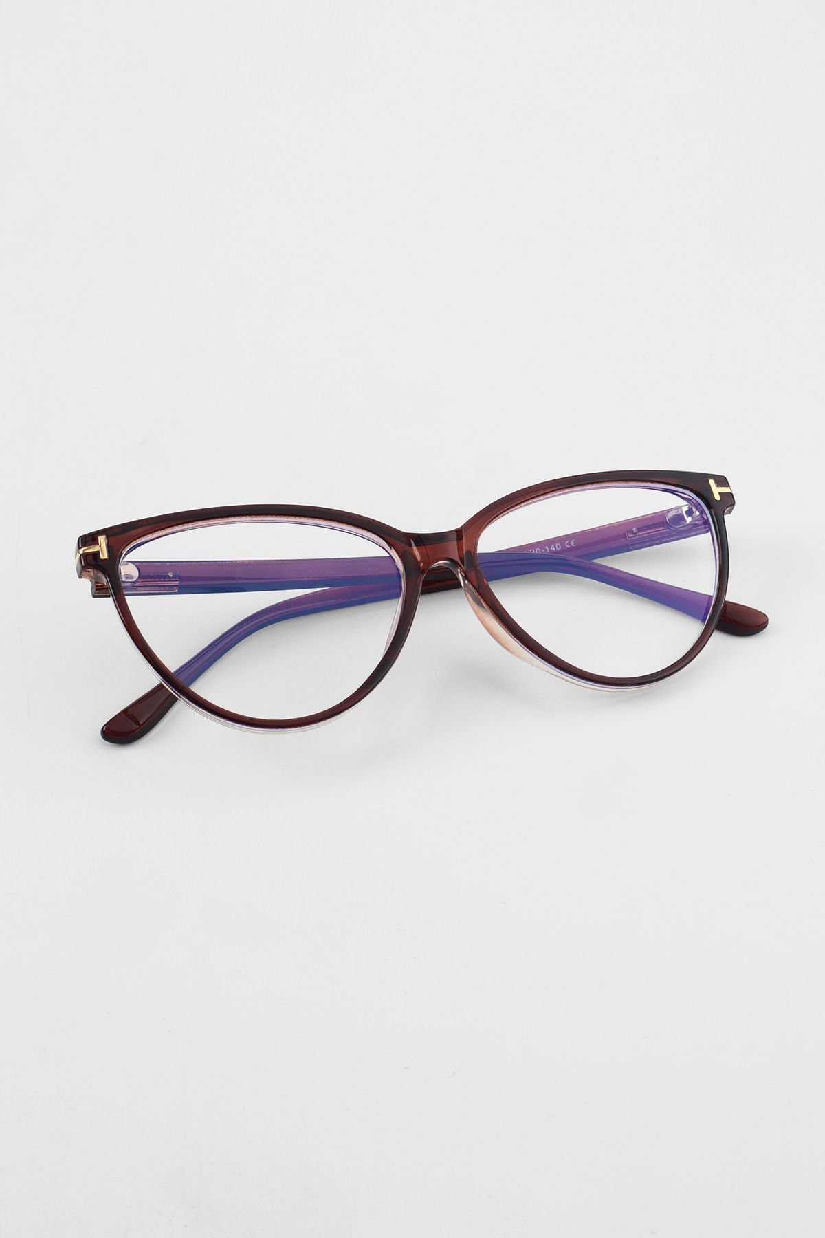 Tiox Cateye Kahverengi Çerçeve Mavi Işık Koruyucu Gözlük - Blue Block Lens