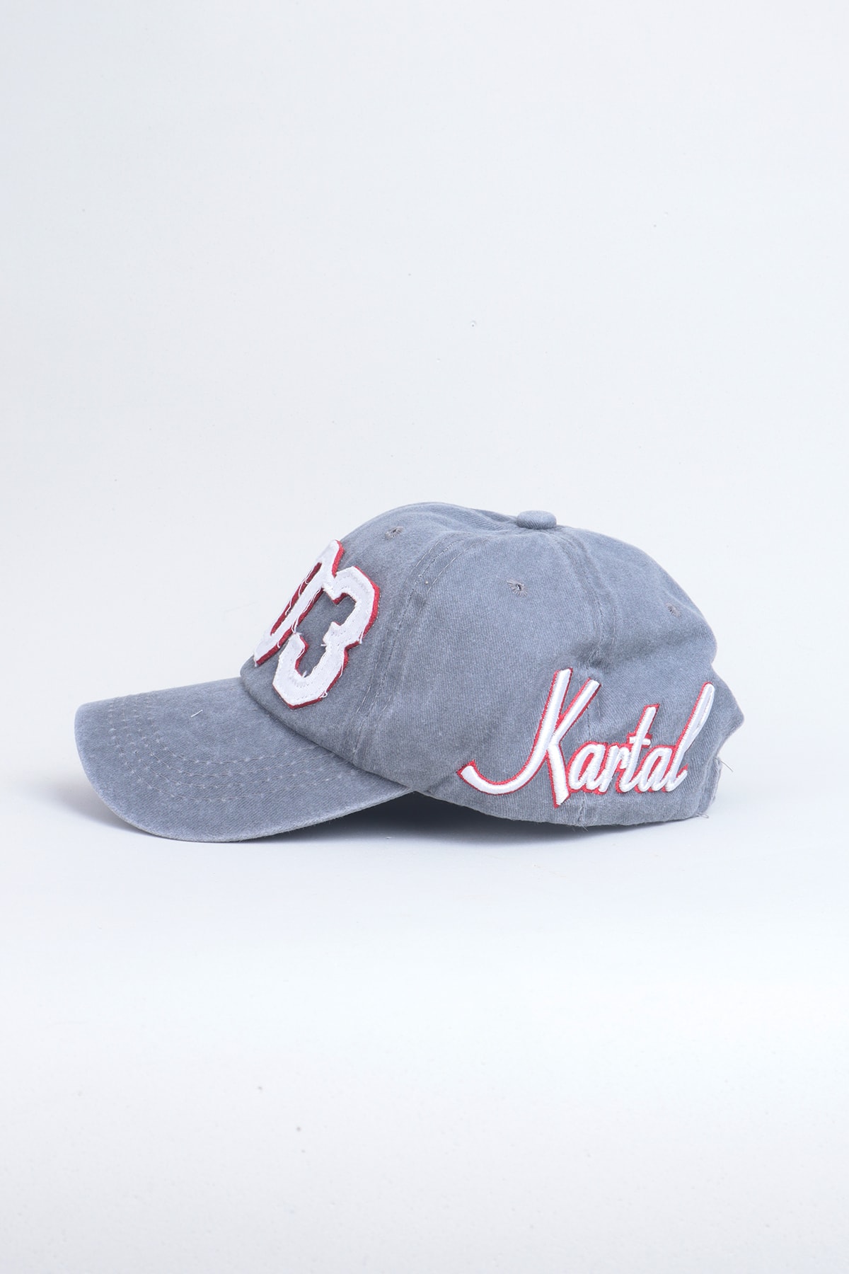 1903 Kartal Yazılı Eskitme Premium Unisex Şapka - Gri