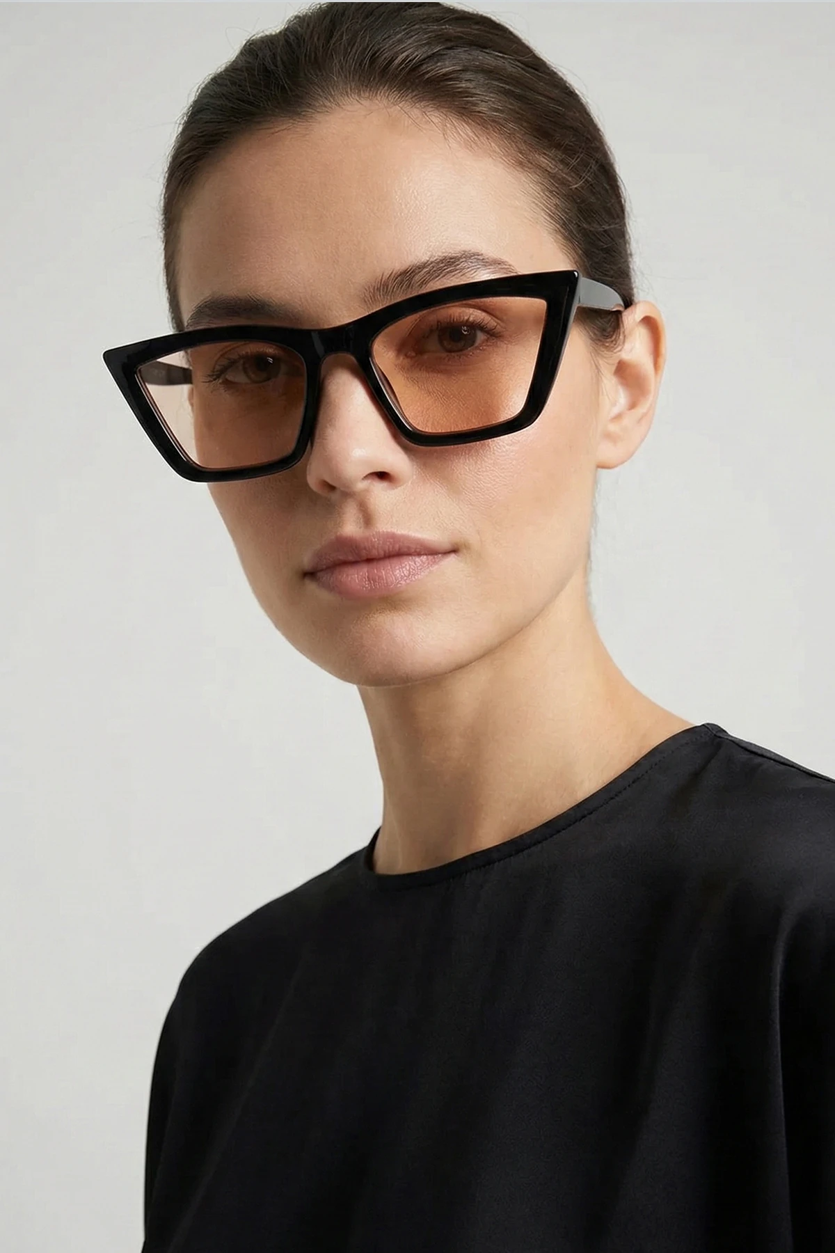 Cateye Çerçeve Güneş Gözlüğü - Nude Cam