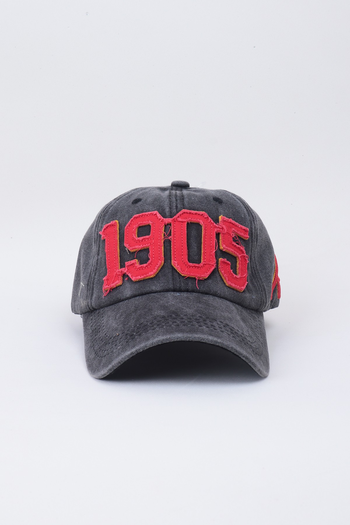 1905 Aslan Yazılı Eskitme Premium Unisex Şapka - Füme