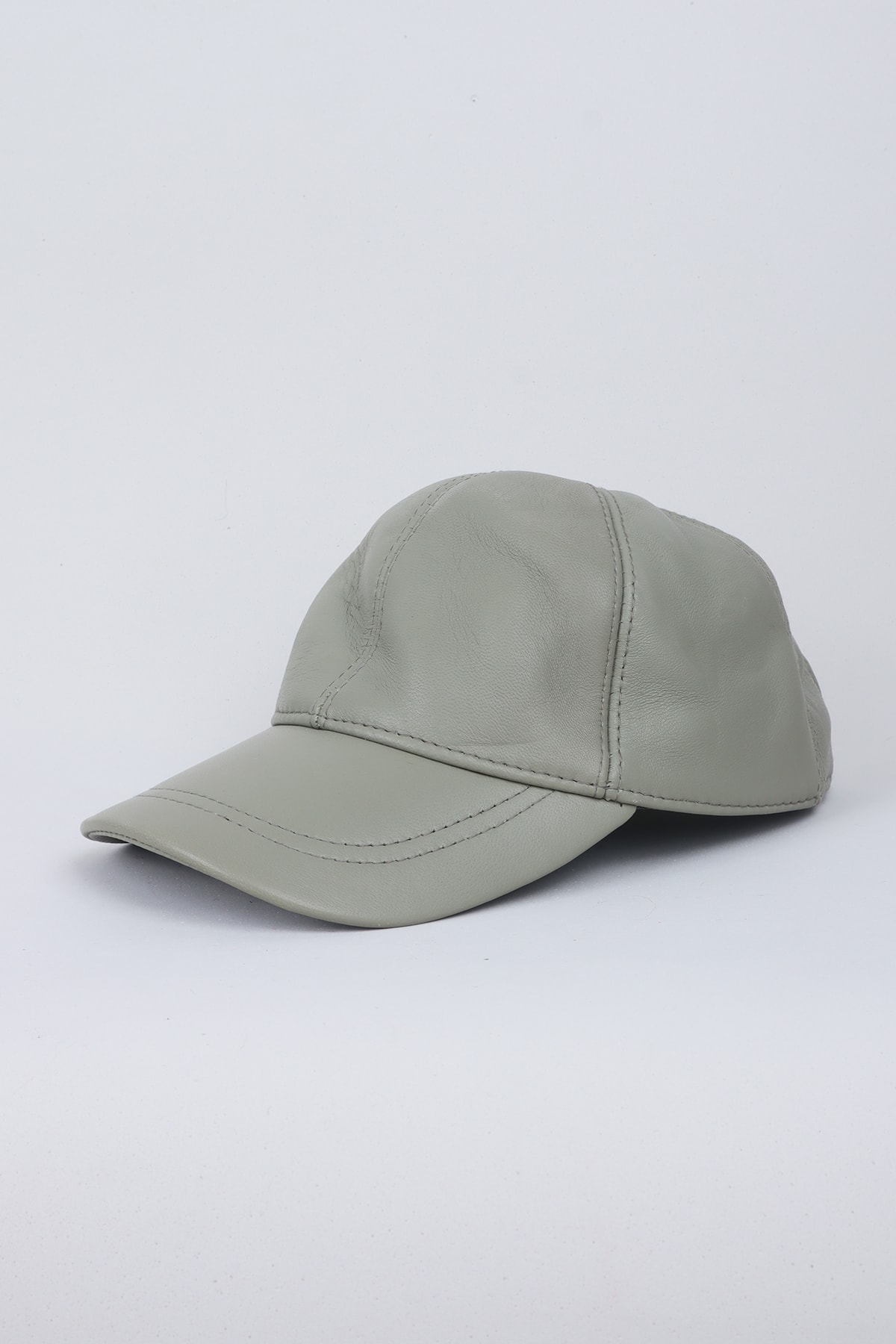 Mint Yeşili Deri Cap Şapka