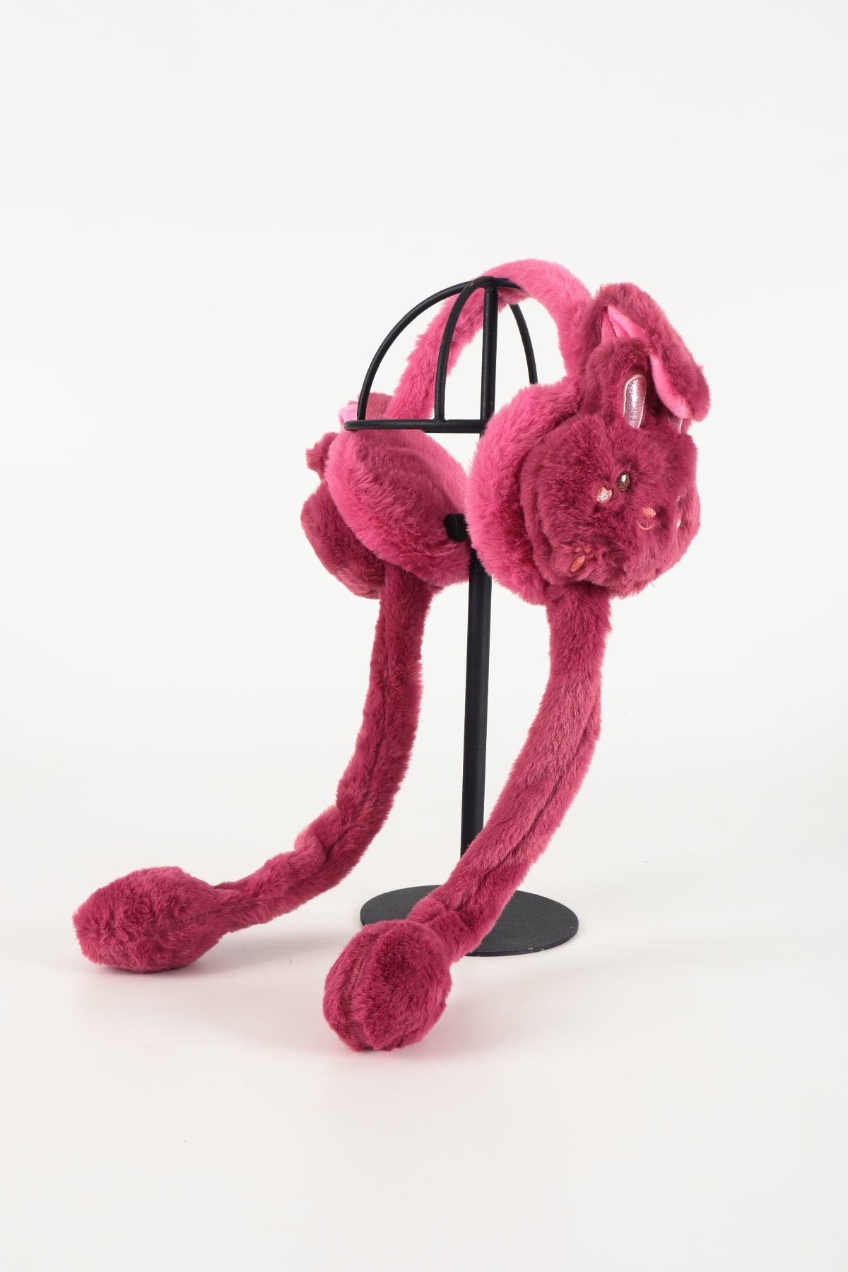Hareketli Kulaklı Peluş Kulaklık - Fuşya