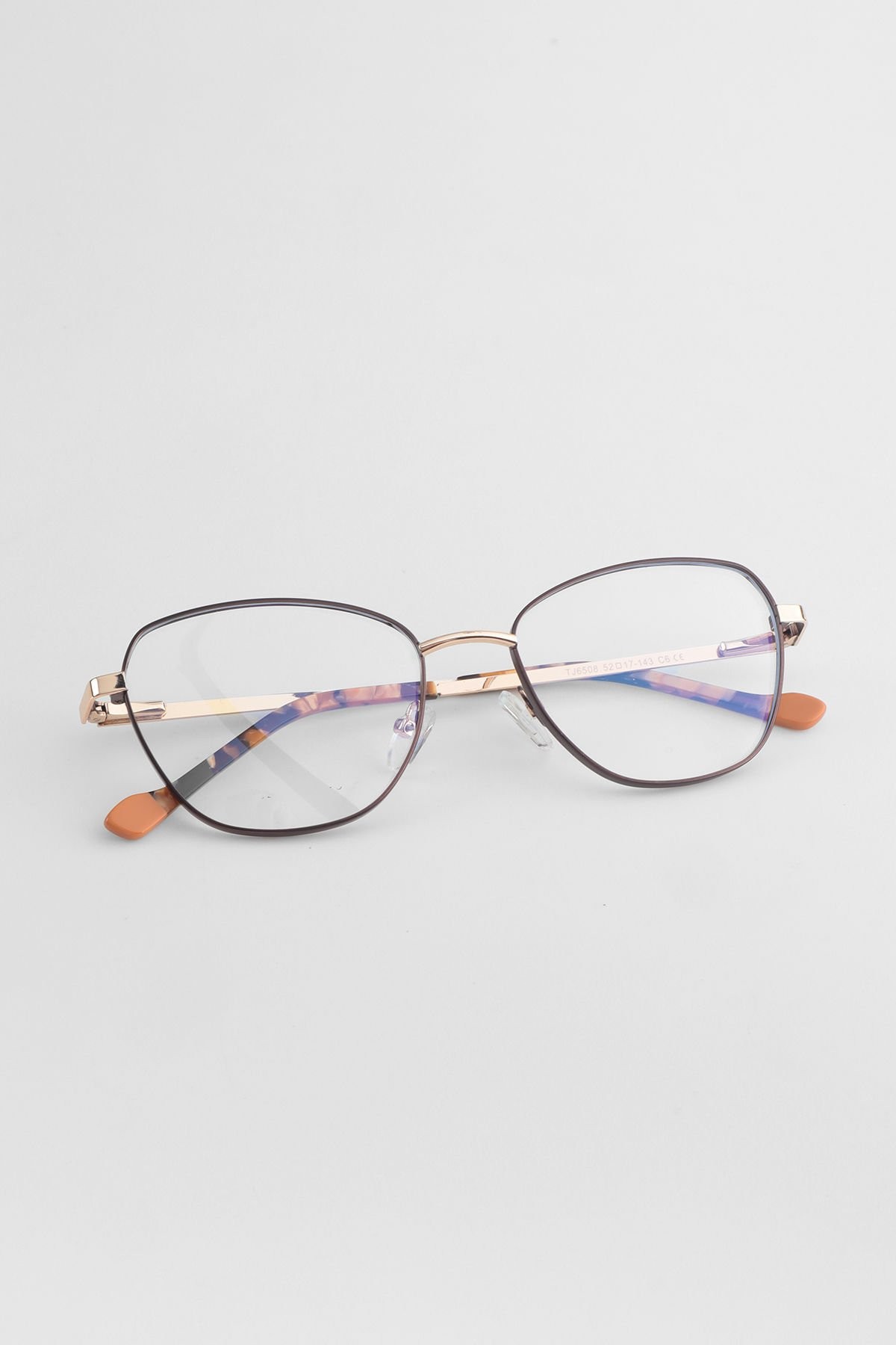 Cateye Çerçeve Mavi Işık Koruyucu Gözlük - Blue Block Lens - Kahverengi