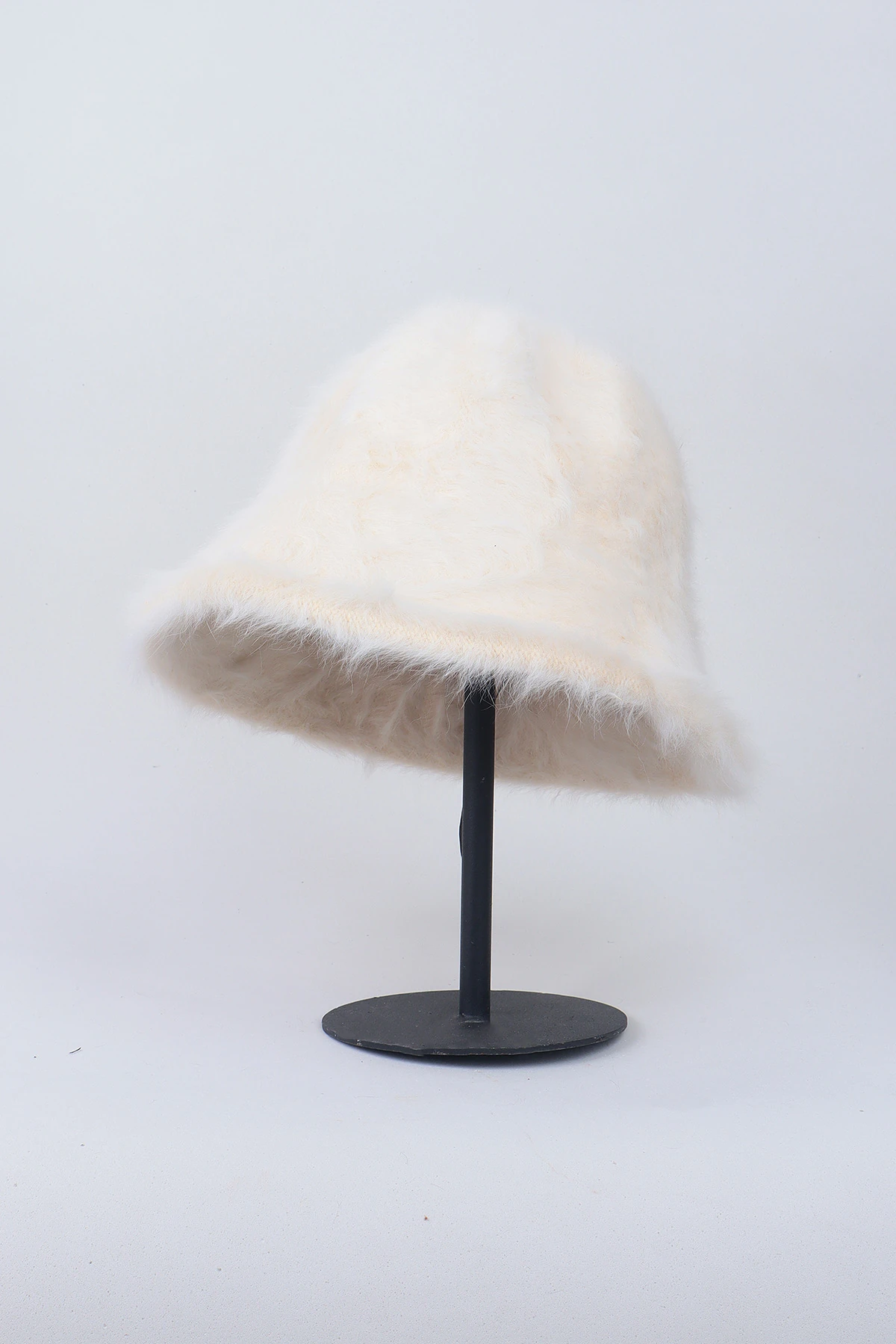 Yün Bucket Çan Şapka - Krem